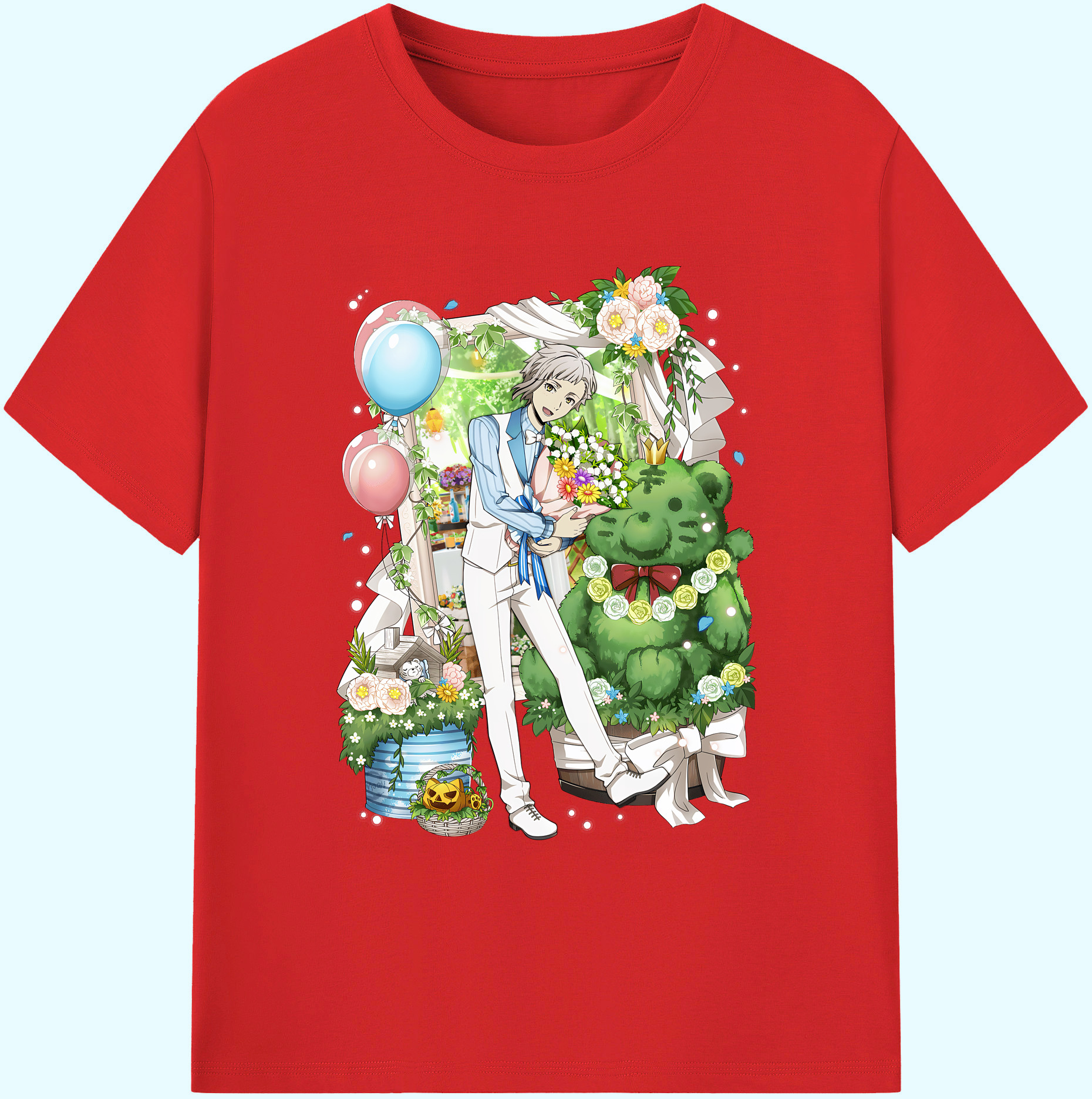 （画像用） 文豪ストレイドッグス Bungo Stray Dogs 綿100％ メンズ半袖Tシャツ｜肌触りやわらか＆通気性