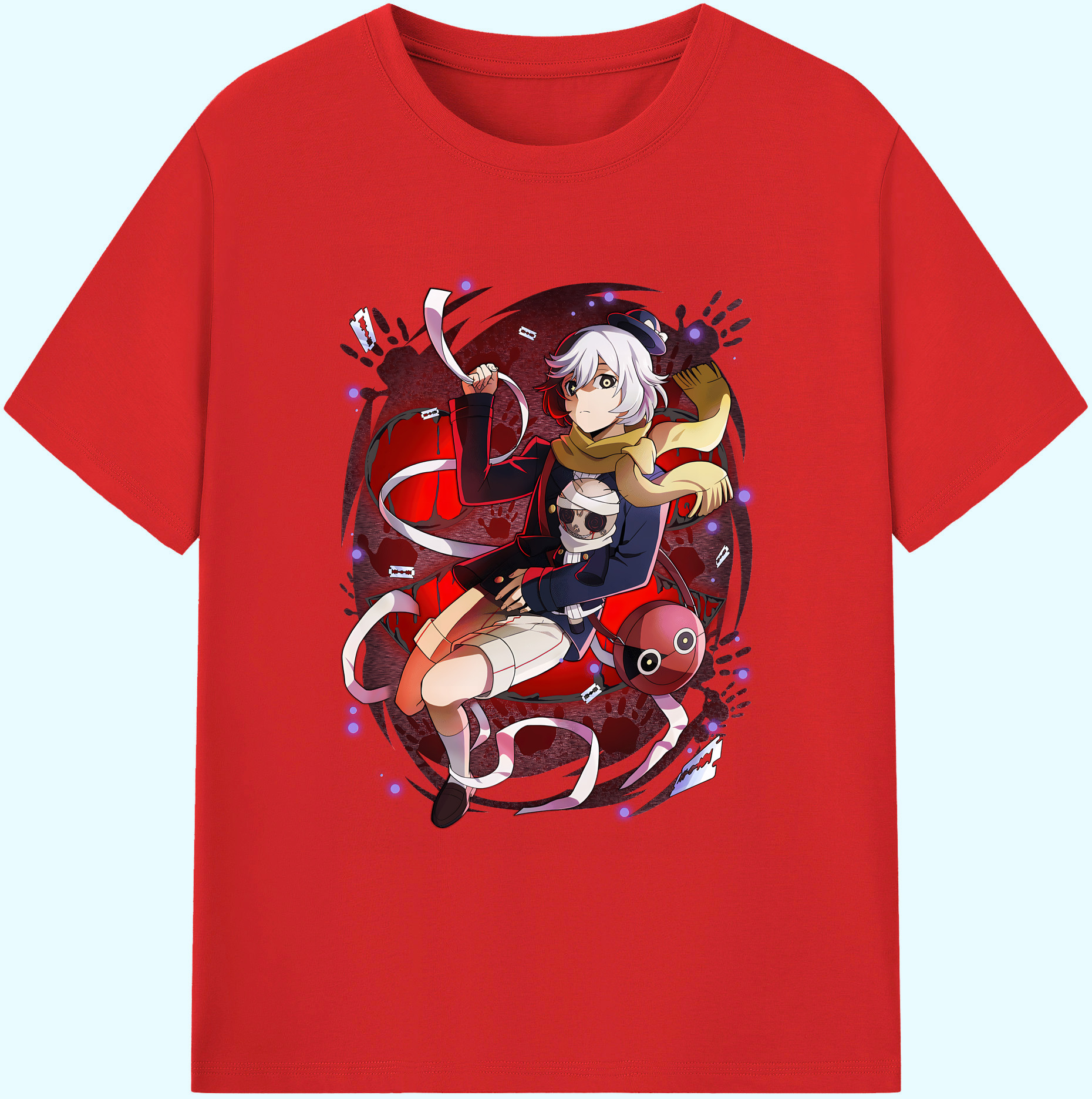 （画像用） 文豪ストレイドッグス Bungo Stray Dogs 綿100％ メンズ半袖Tシャツ｜肌触りやわらか＆通気性