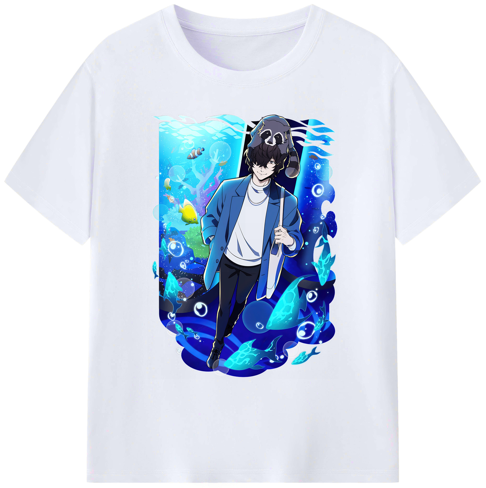 （画像用） 文豪ストレイドッグス Bungo Stray Dogs 綿100％ メンズ半袖Tシャツ｜肌触りやわらか＆通気性