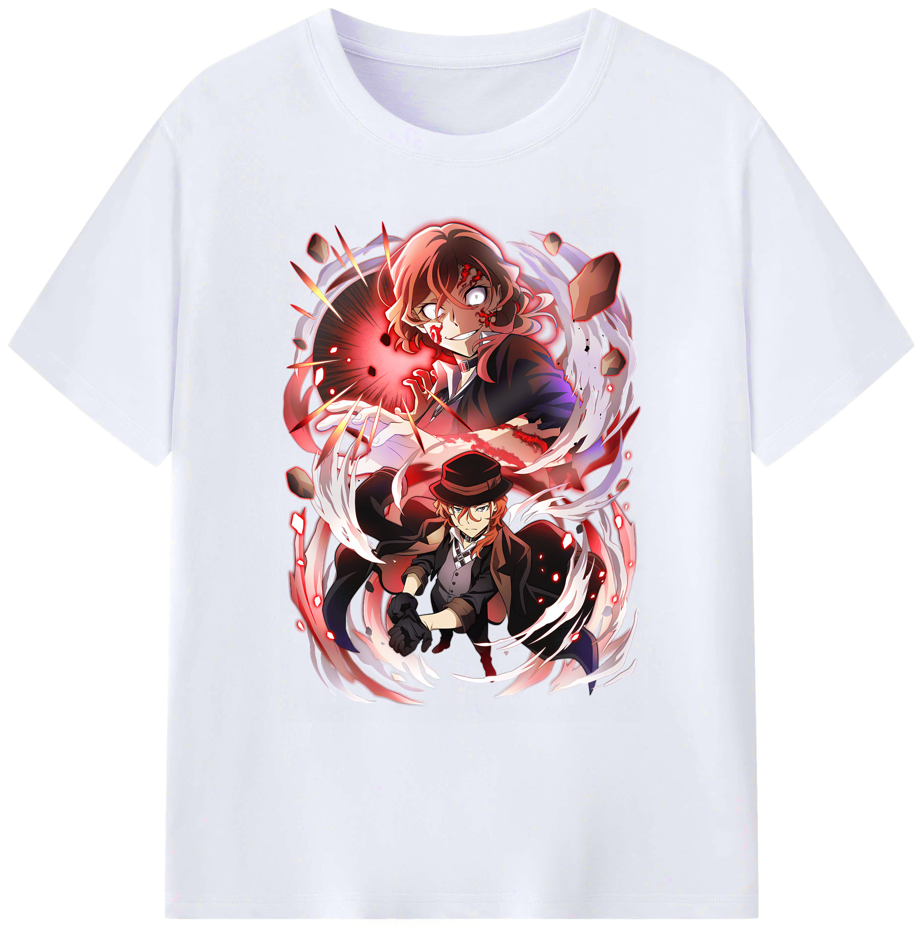 （画像用） 文豪ストレイドッグス Bungo Stray Dogs 綿100％ メンズ半袖Tシャツ｜肌触りやわらか＆通気性