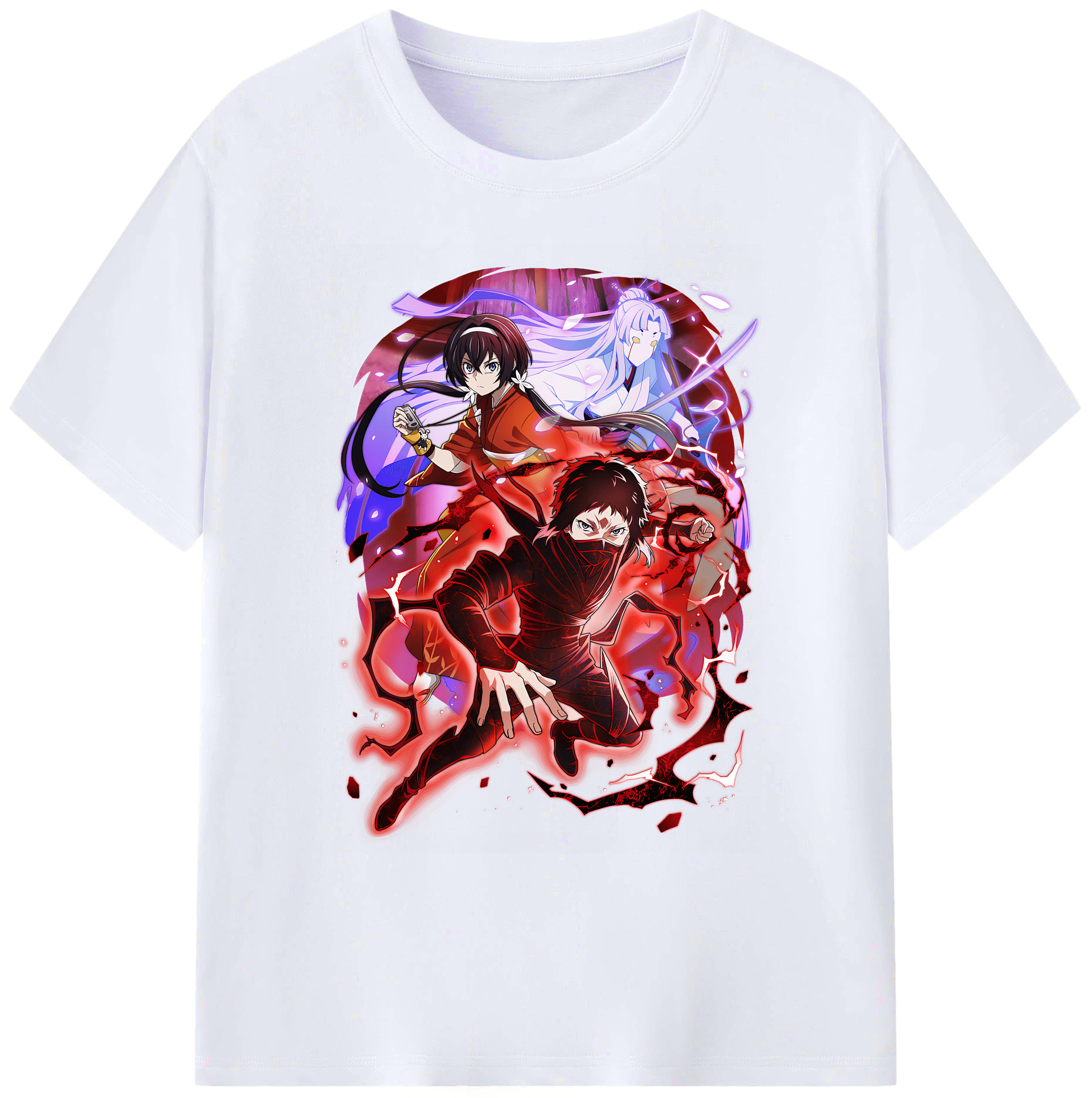 （画像用） 文豪ストレイドッグス Bungo Stray Dogs 綿100％ メンズ半袖Tシャツ｜肌触りやわらか＆通気性