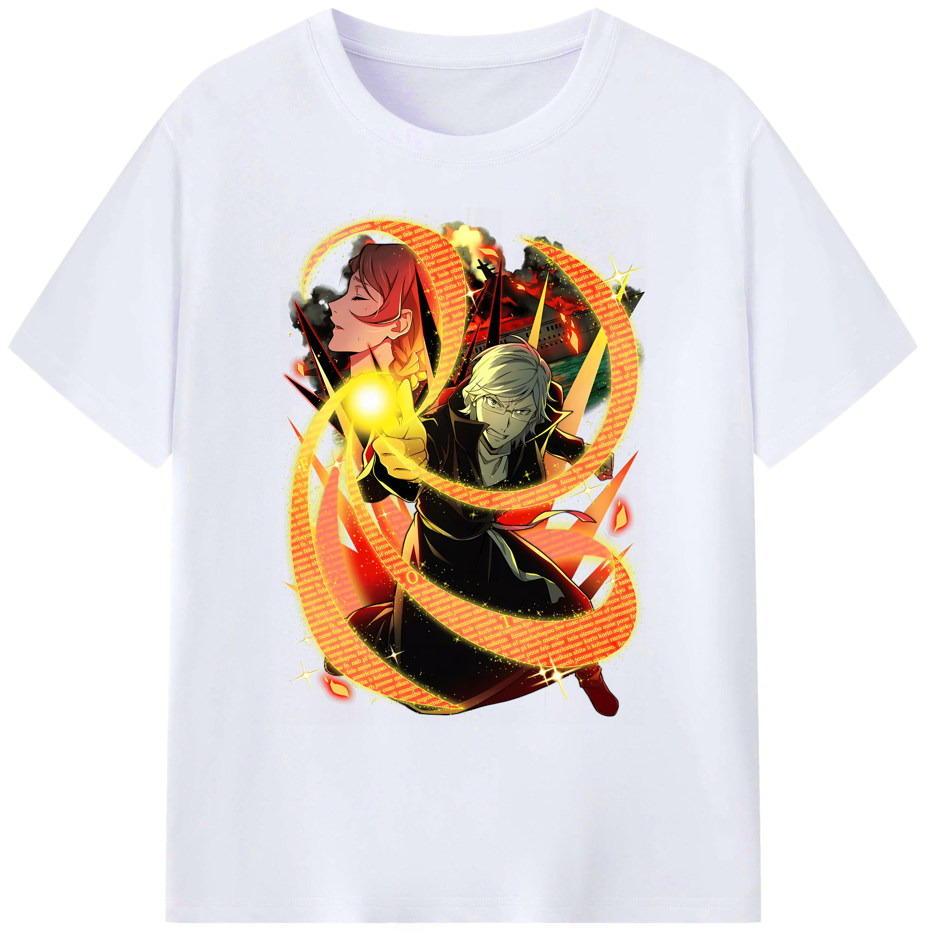 （画像用） 文豪ストレイドッグス Bungo Stray Dogs 綿100％ メンズ半袖Tシャツ｜肌触りやわらか＆通気性