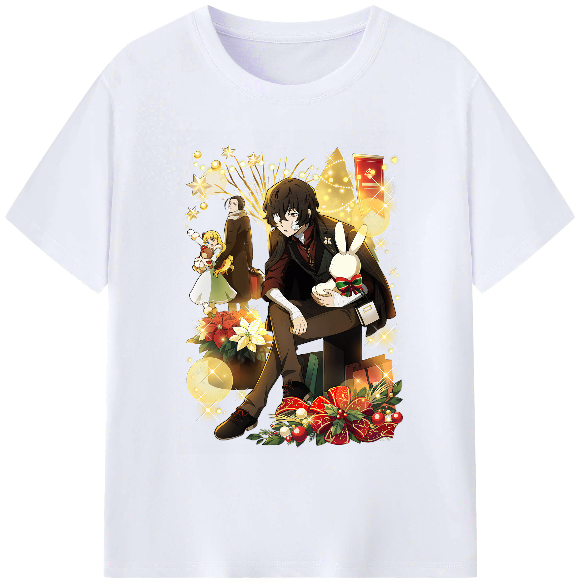 （画像用） 文豪ストレイドッグス Bungo Stray Dogs 綿100％ メンズ半袖Tシャツ｜肌触りやわらか＆通気性