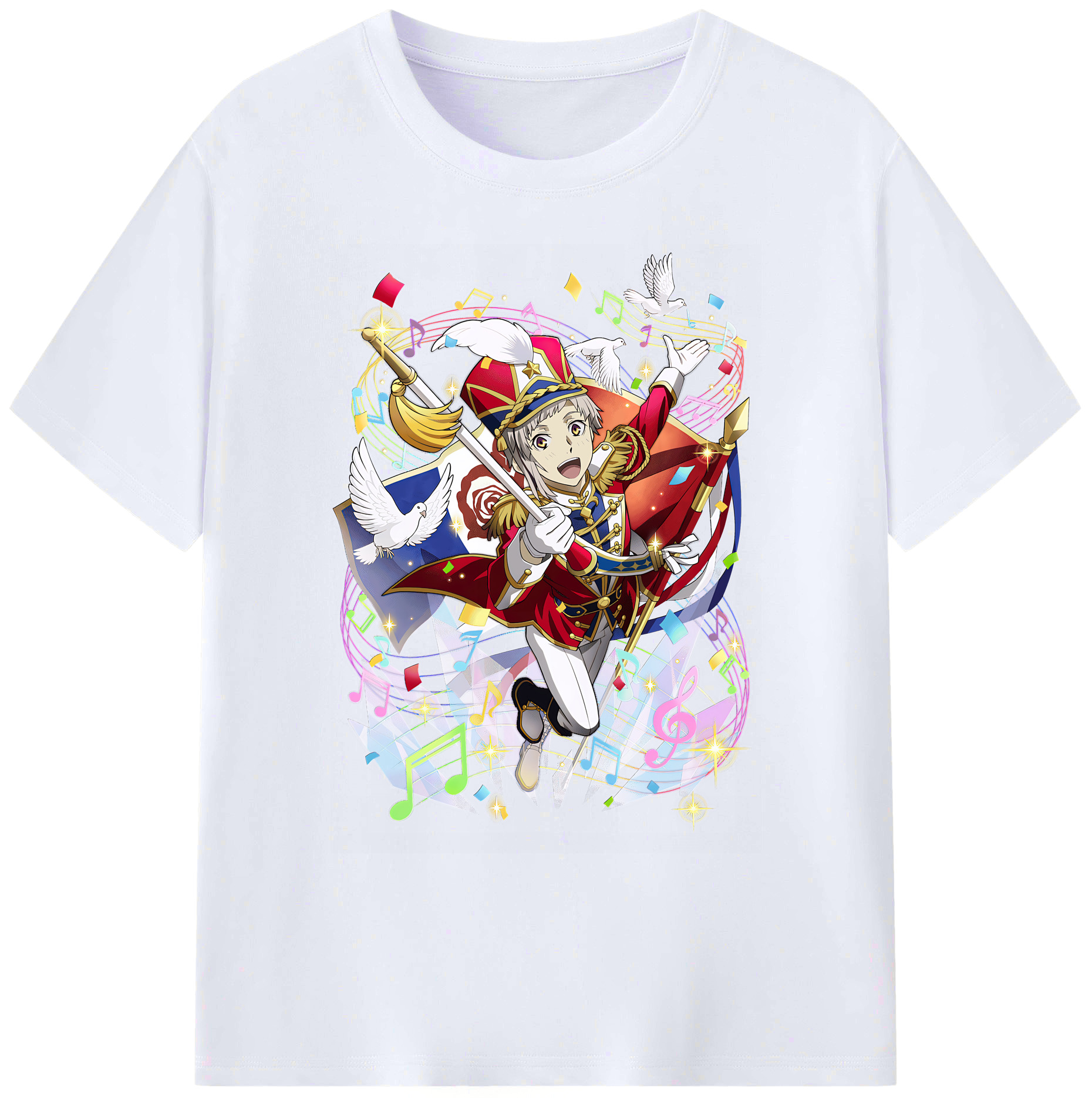 （画像用） 文豪ストレイドッグス Bungo Stray Dogs 綿100％ メンズ半袖Tシャツ｜肌触りやわらか＆通気性