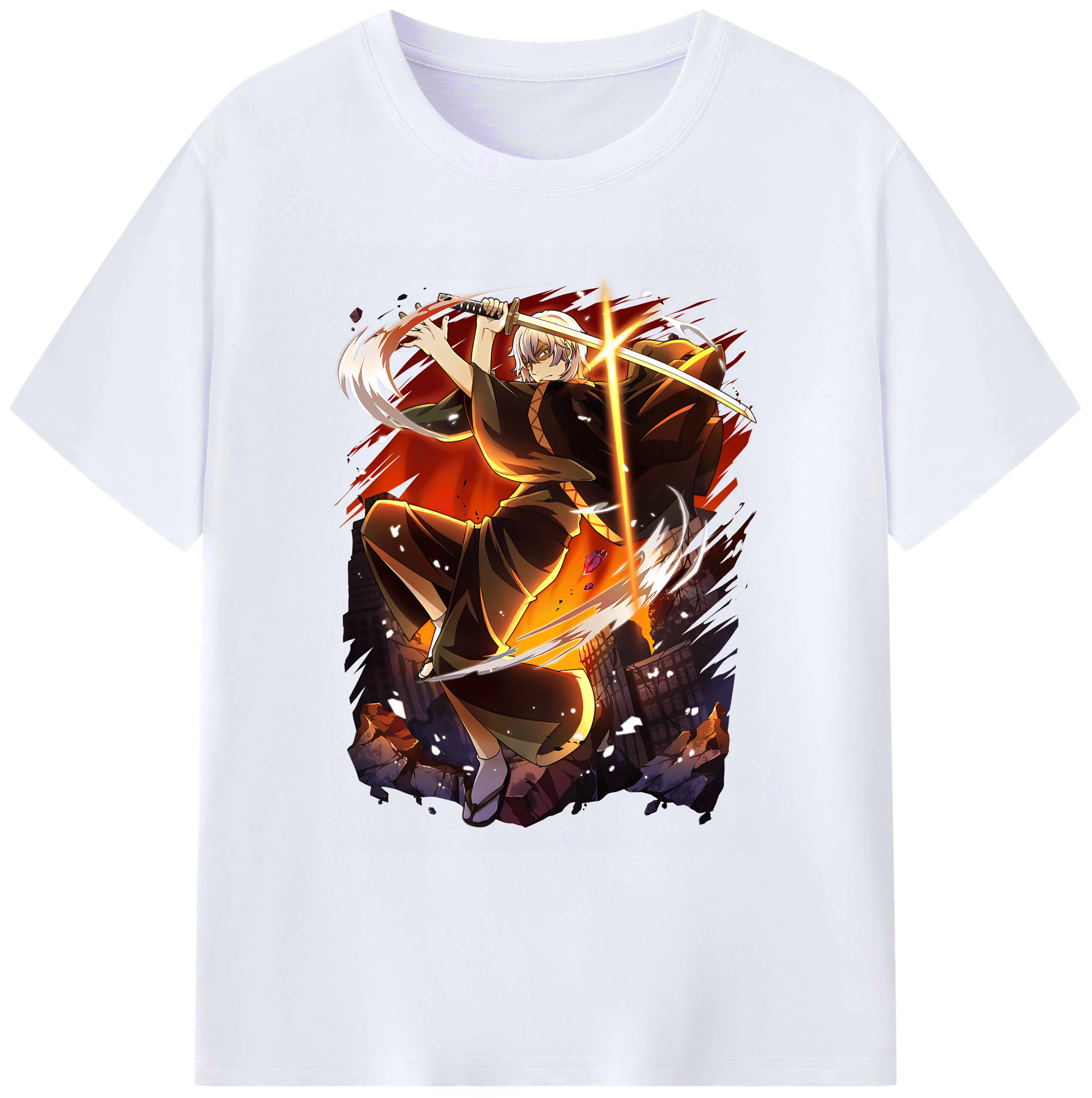 （画像用） 文豪ストレイドッグス Bungo Stray Dogs 綿100％ メンズ半袖Tシャツ｜肌触りやわらか＆通気性