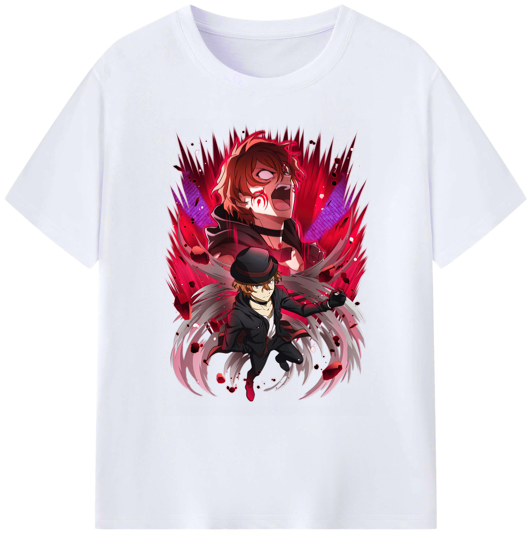 （画像用） 文豪ストレイドッグス Bungo Stray Dogs 綿100％ メンズ半袖Tシャツ｜肌触りやわらか＆通気性