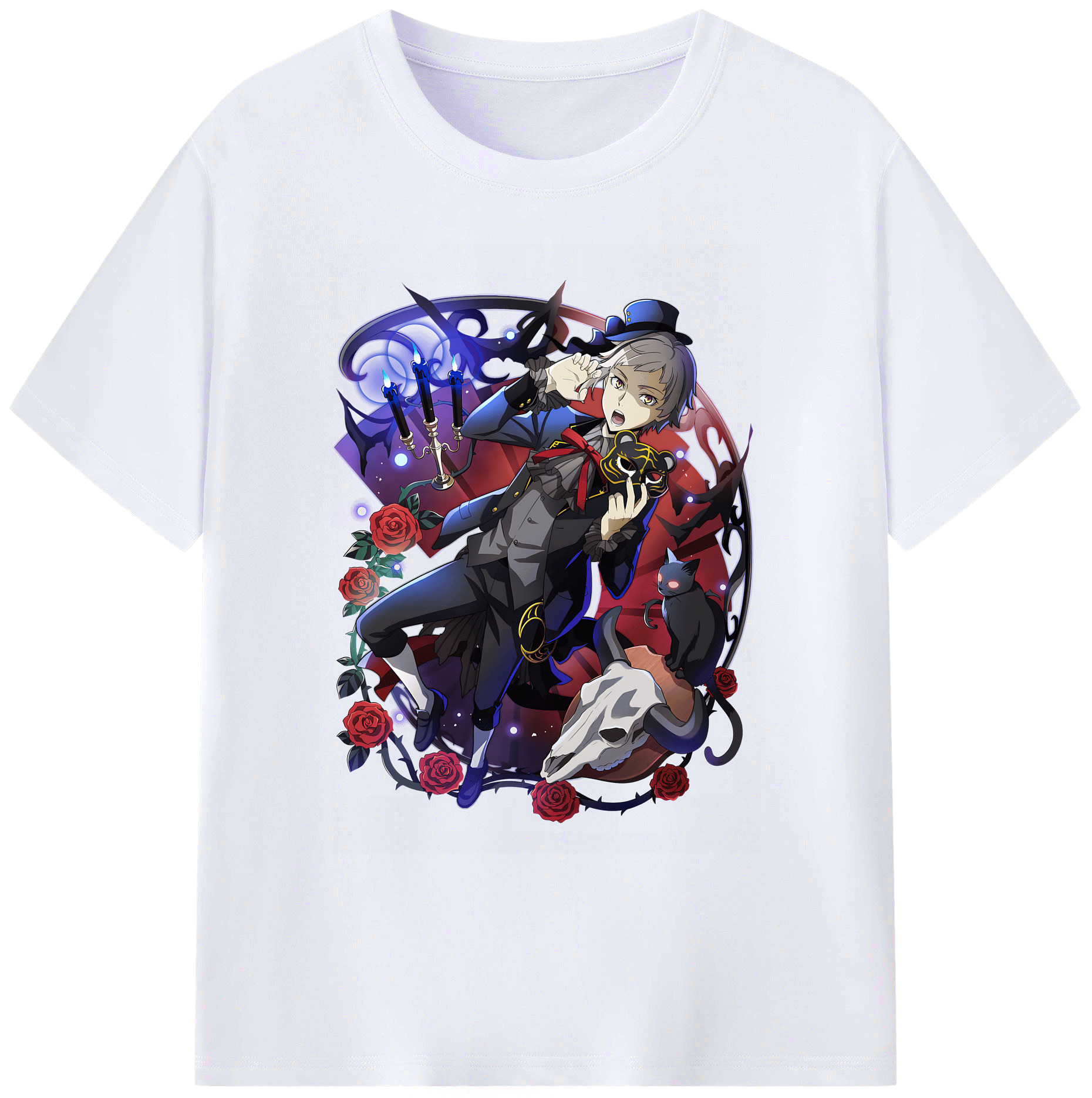（画像用） 文豪ストレイドッグス Bungo Stray Dogs 綿100％ メンズ半袖Tシャツ｜肌触りやわらか＆通気性