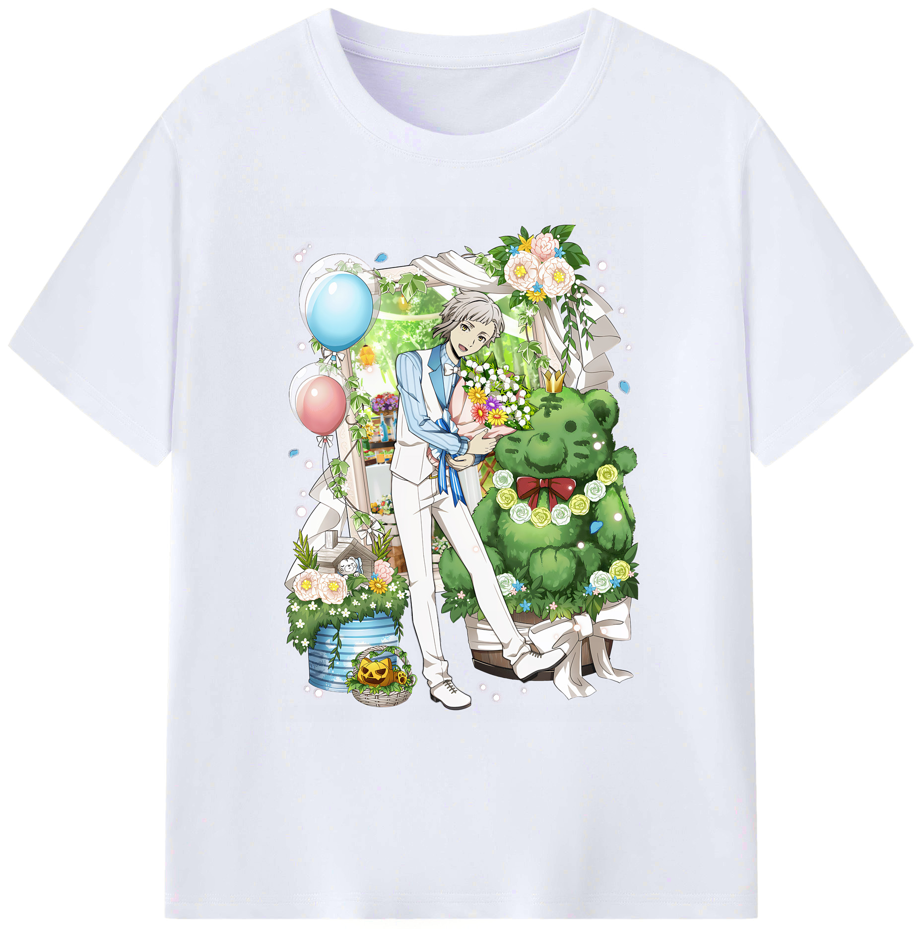 （画像用） 文豪ストレイドッグス Bungo Stray Dogs 綿100％ メンズ半袖Tシャツ｜肌触りやわらか＆通気性