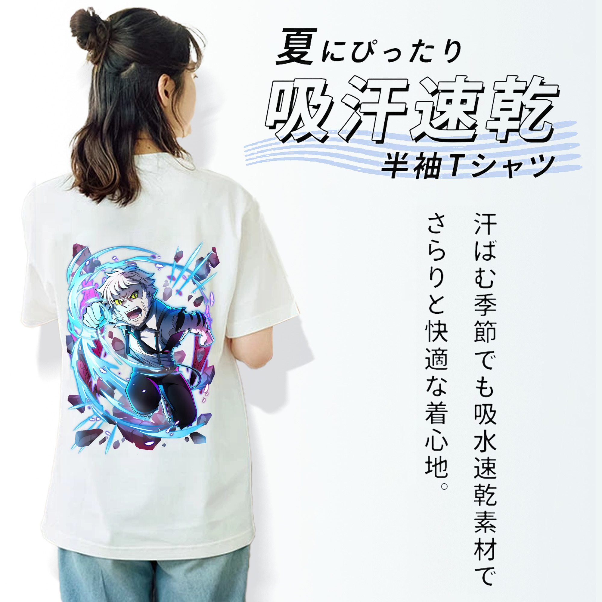 文豪ストレイドッグス Bungo Stray Dogs レディース半袖Tシャツ(バックプリント)
