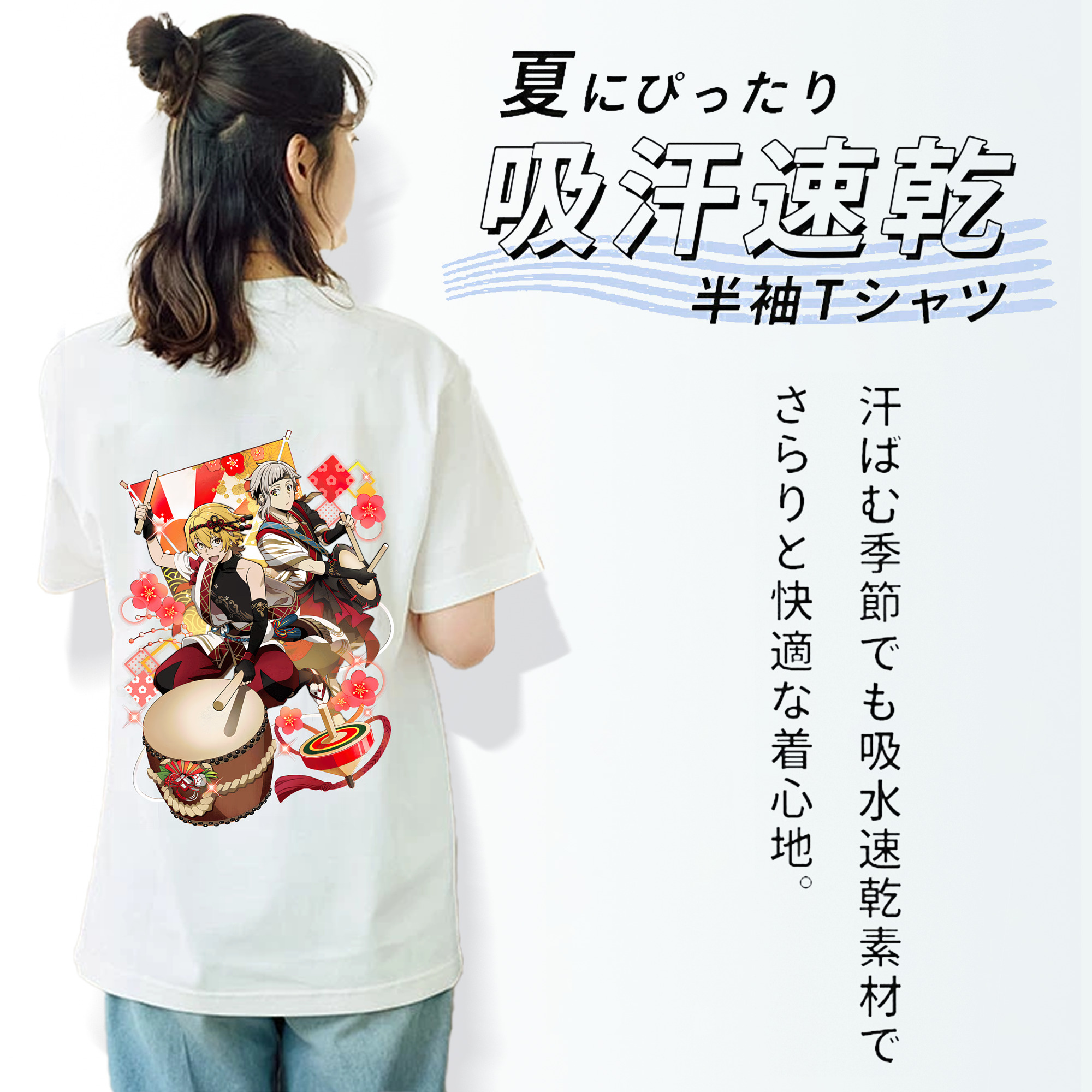 文豪ストレイドッグス Bungo Stray Dogs レディース半袖Tシャツ(バックプリント)