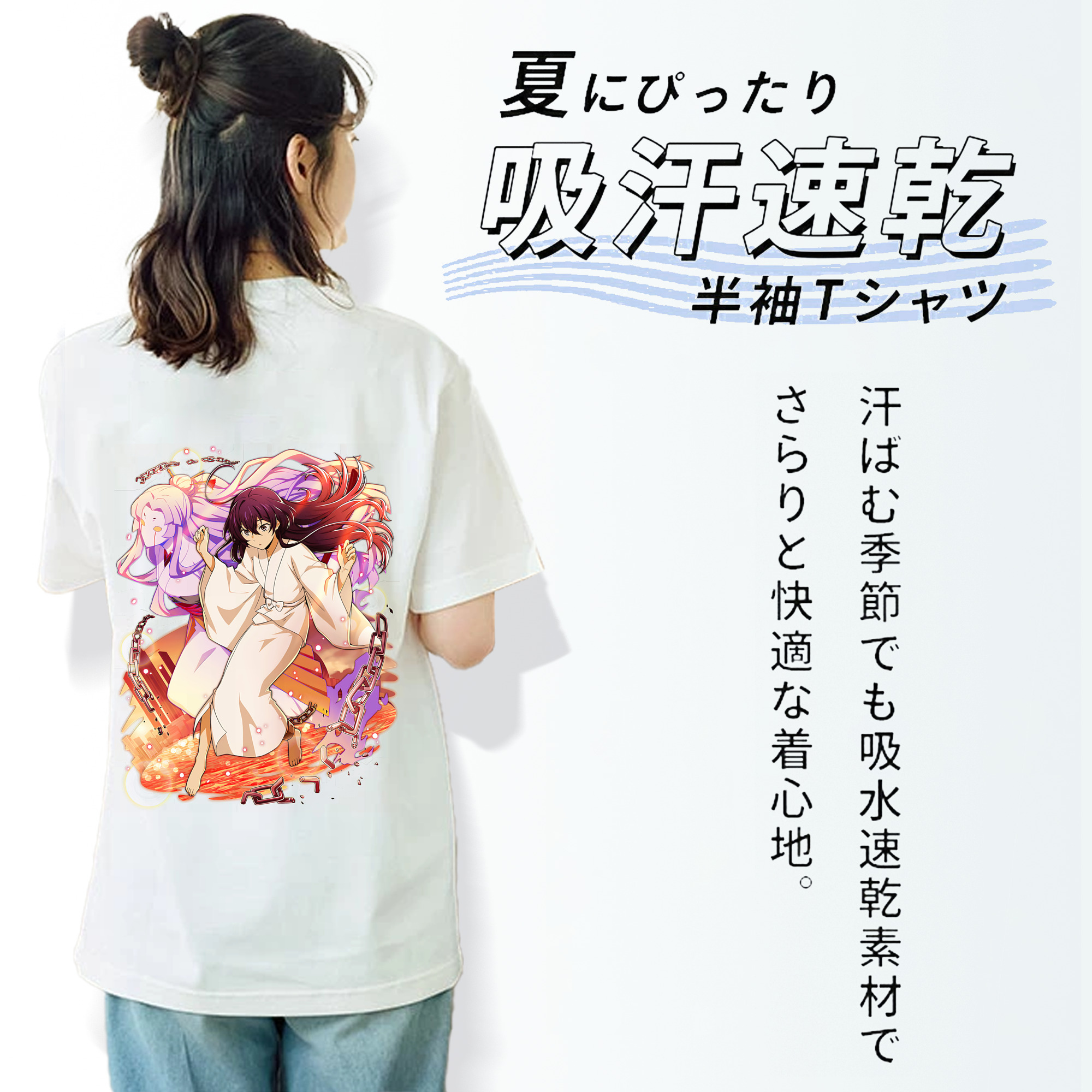 文豪ストレイドッグス Bungo Stray Dogs レディース半袖Tシャツ(バックプリント)