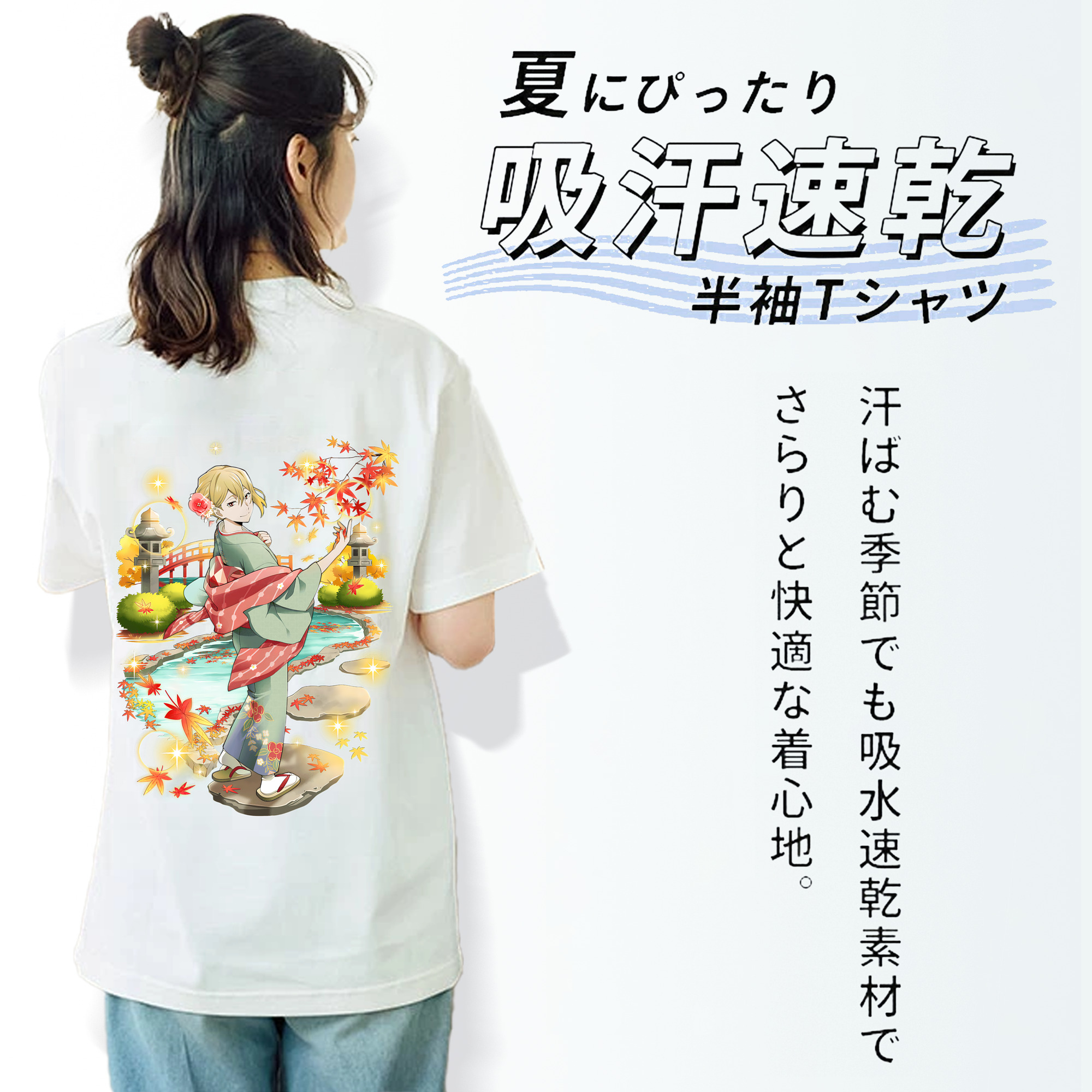 文豪ストレイドッグス Bungo Stray Dogs レディース半袖Tシャツ(バックプリント)