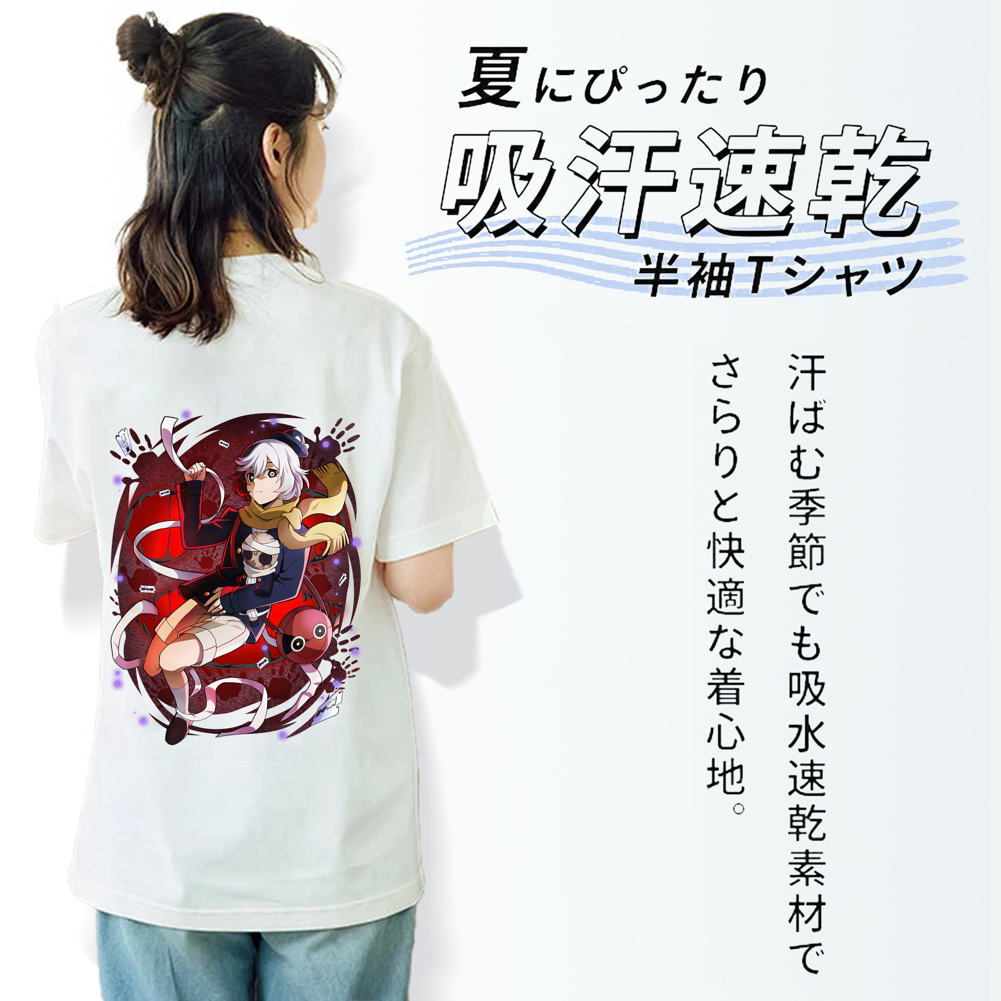 文豪ストレイドッグス Bungo Stray Dogs レディース半袖Tシャツ(バックプリント)