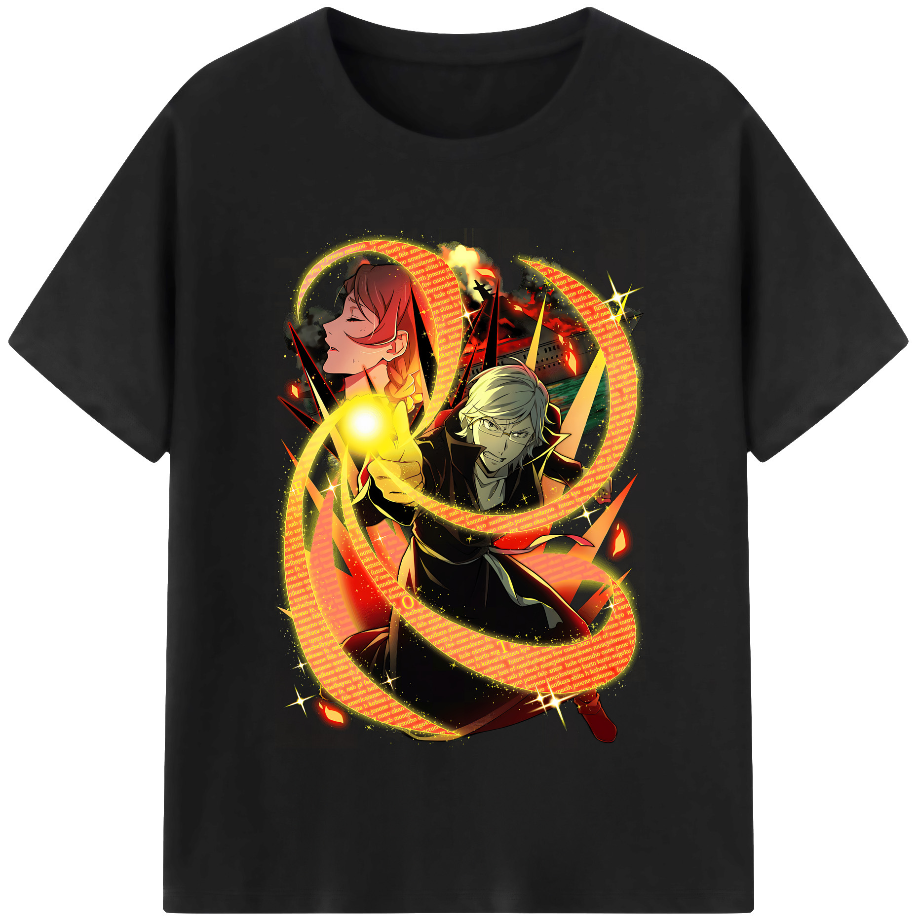 （画像用） 文豪ストレイドッグス Bungo Stray Dogs レディースカジュアルプリントTシャツ（綿100％）