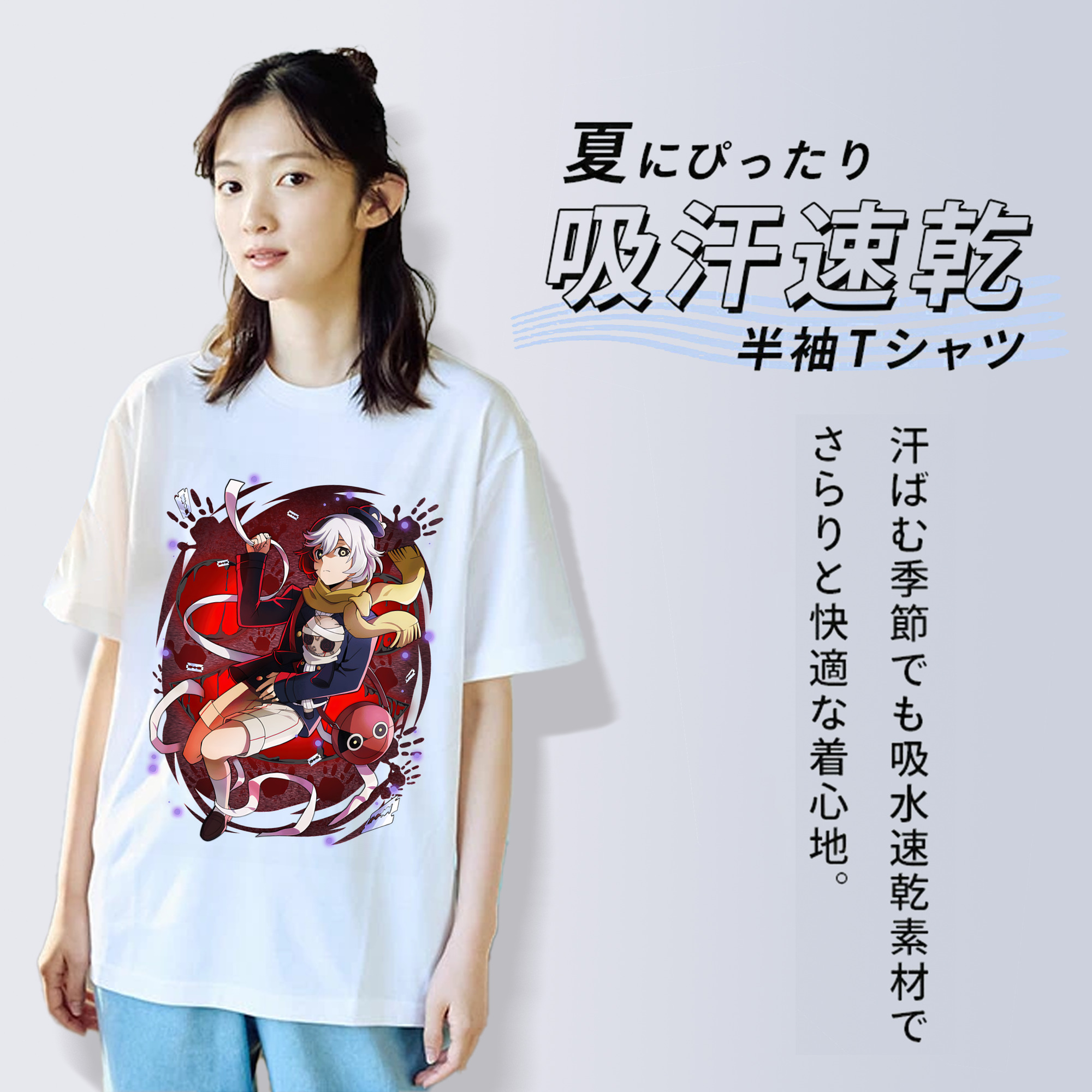 文豪ストレイドッグス Bungo Stray Dogs レディースカジュアルプリントTシャツ（綿100％）