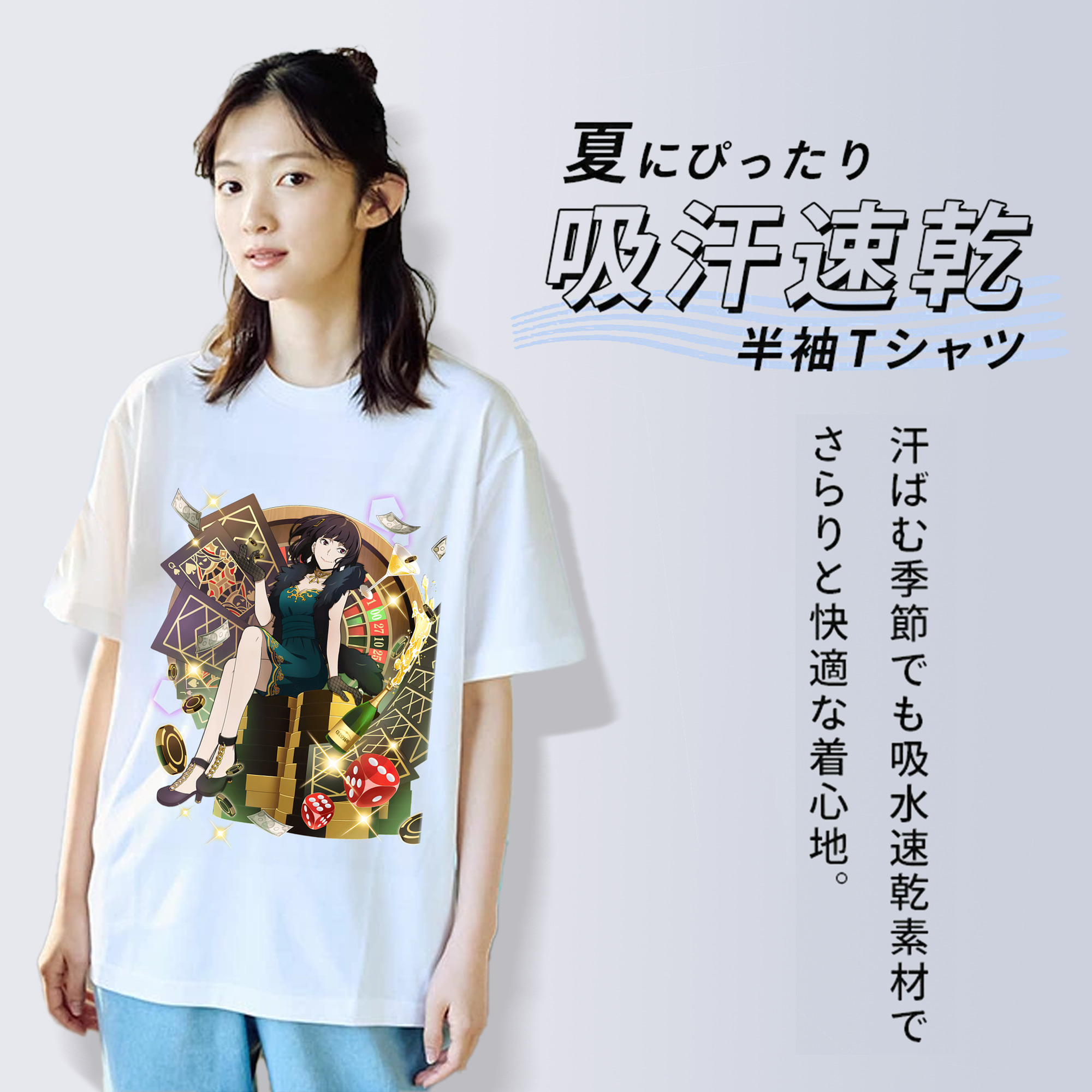 文豪ストレイドッグス Bungo Stray Dogs レディースカジュアルプリントTシャツ（綿100％）