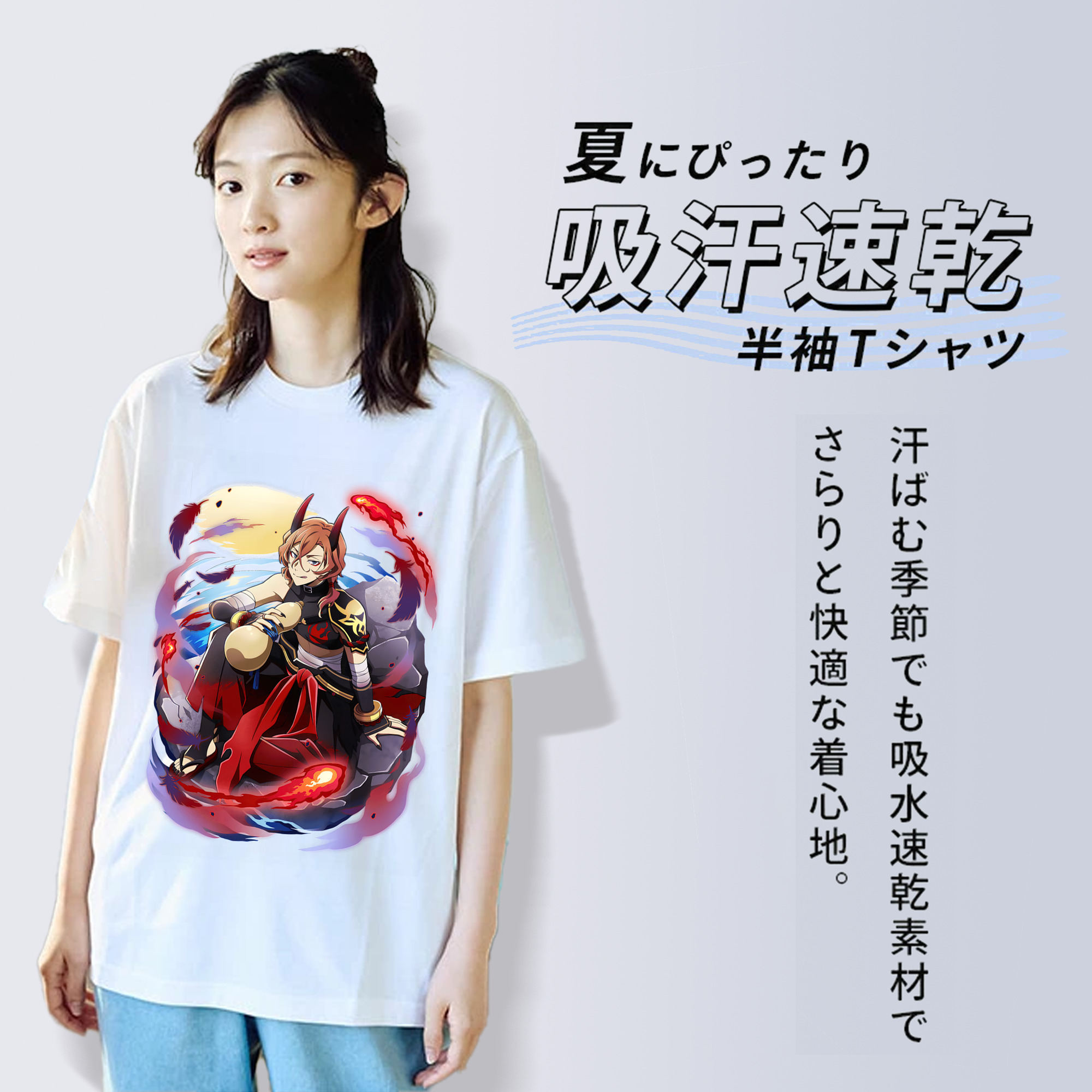 文豪ストレイドッグス Bungo Stray Dogs レディースカジュアルプリントTシャツ（綿100％）