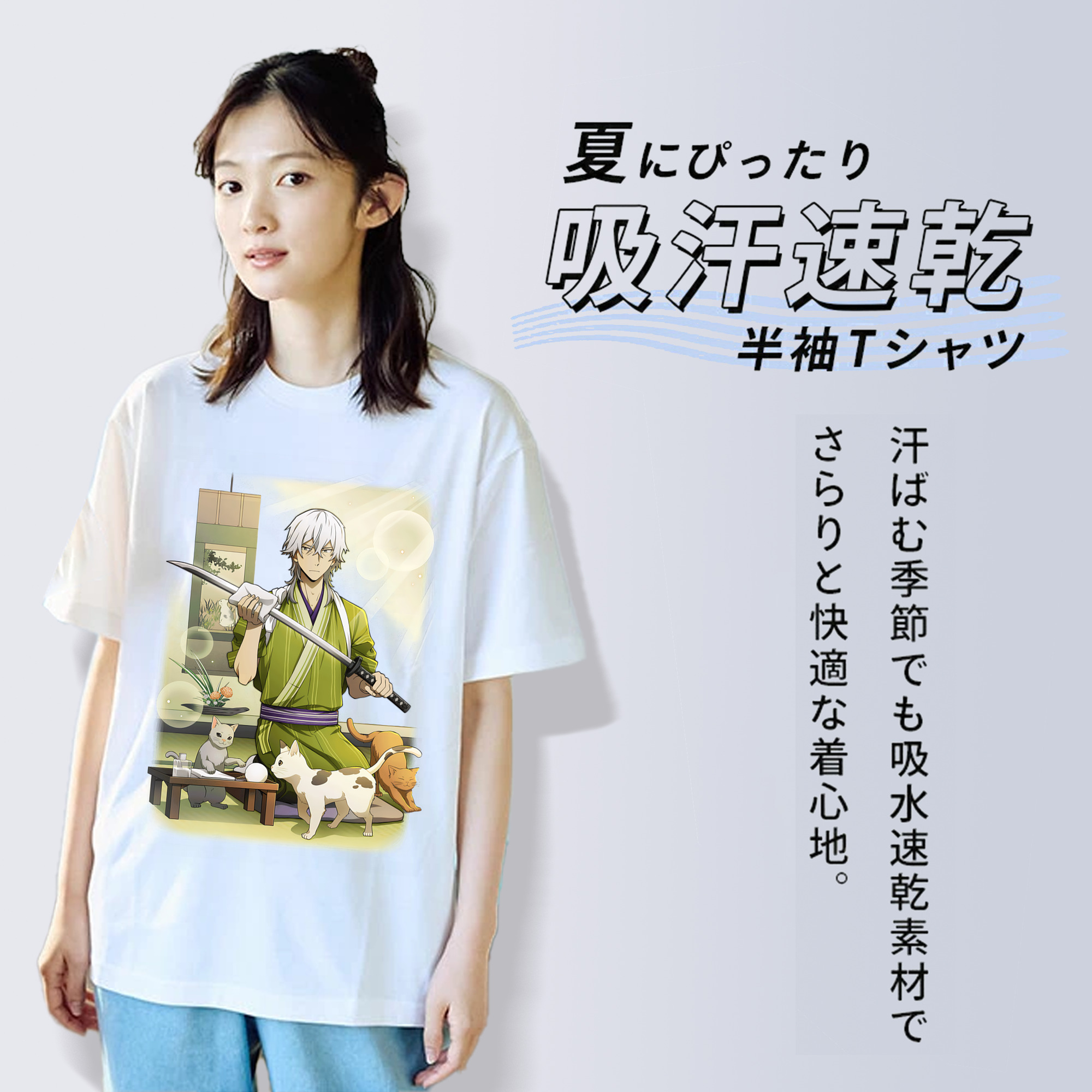文豪ストレイドッグス Bungo Stray Dogs レディースカジュアルプリントTシャツ（綿100％）