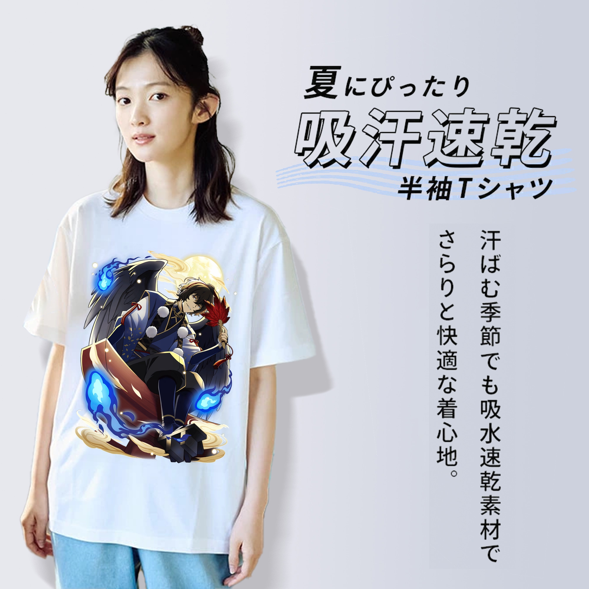 文豪ストレイドッグス Bungo Stray Dogs レディースカジュアルプリントTシャツ（綿100％）
