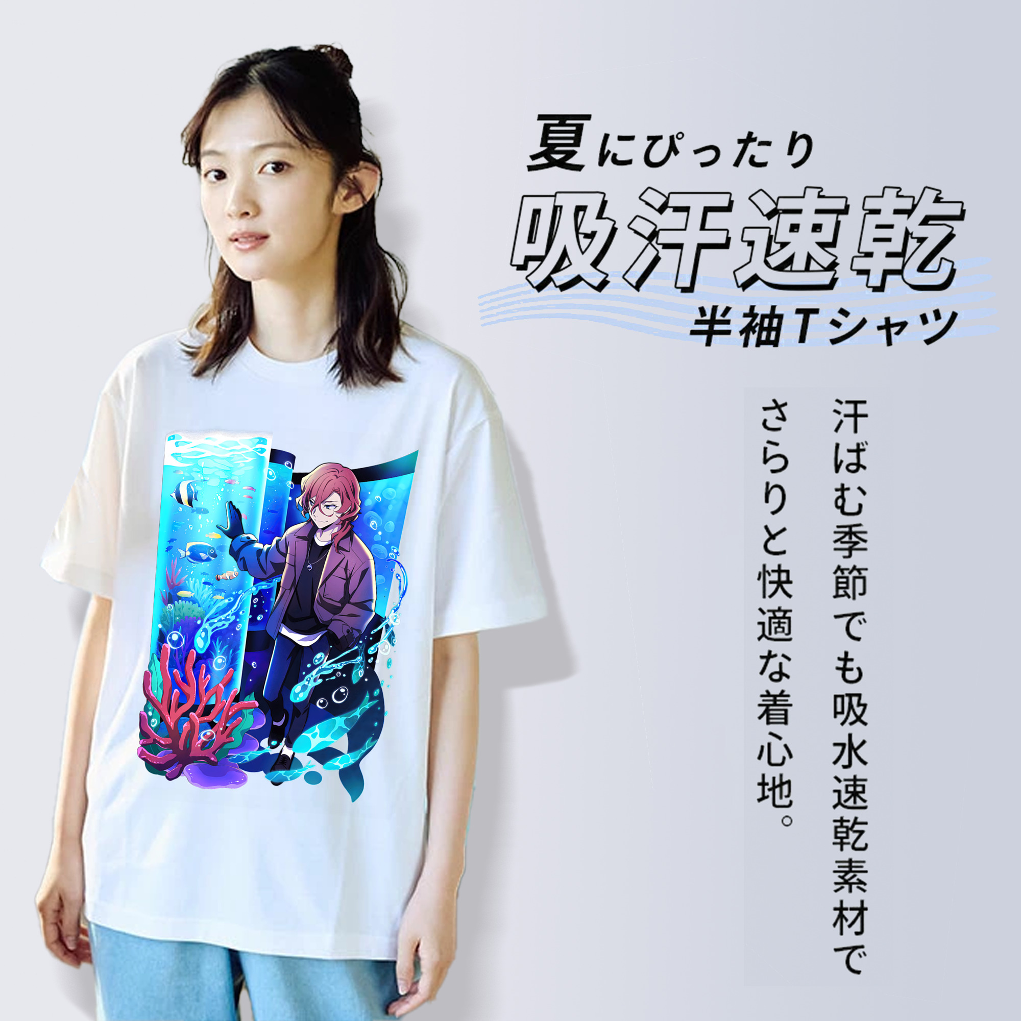 文豪ストレイドッグス Bungo Stray Dogs レディースカジュアルプリントTシャツ（綿100％）