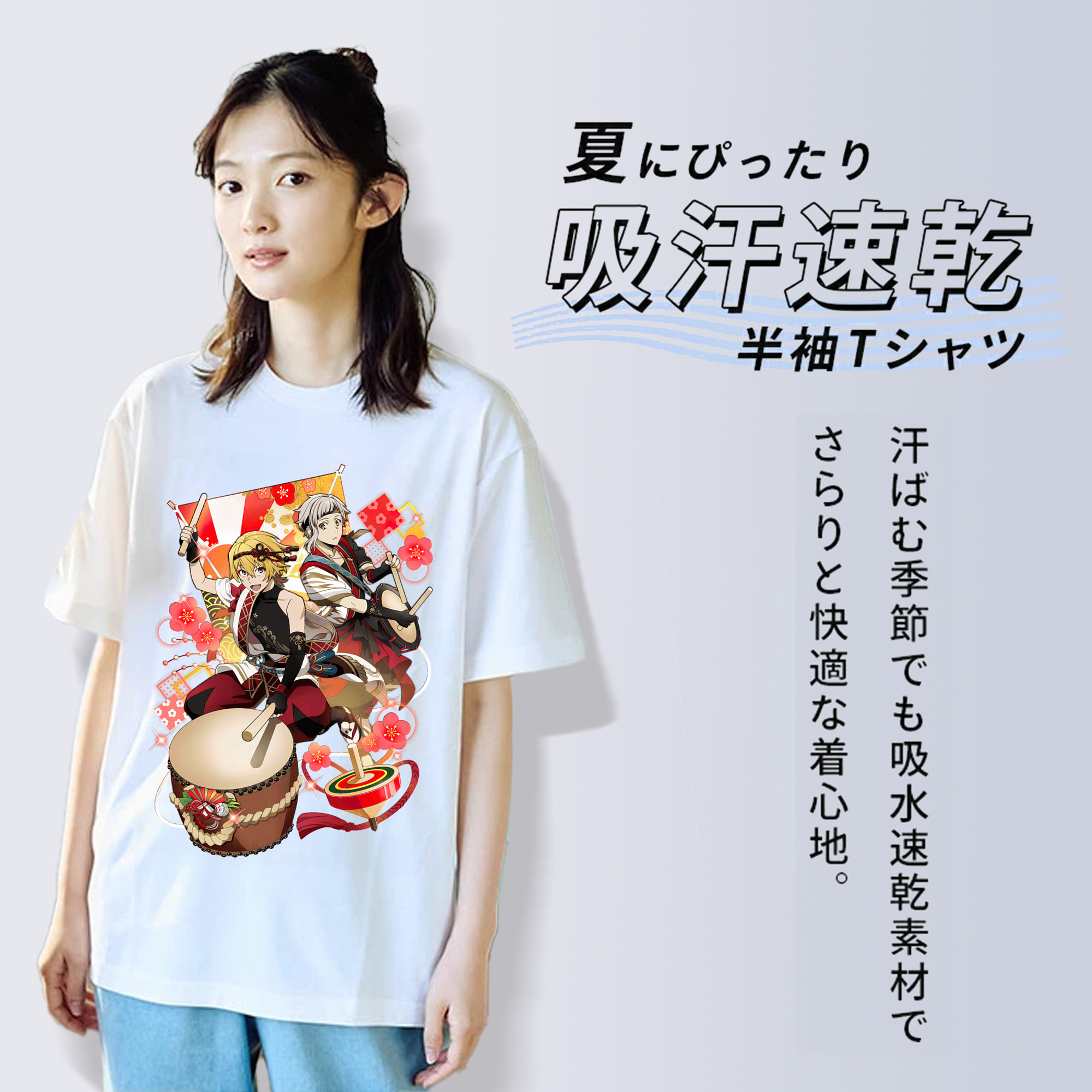 文豪ストレイドッグス Bungo Stray Dogs レディースカジュアルプリントTシャツ（綿100％）