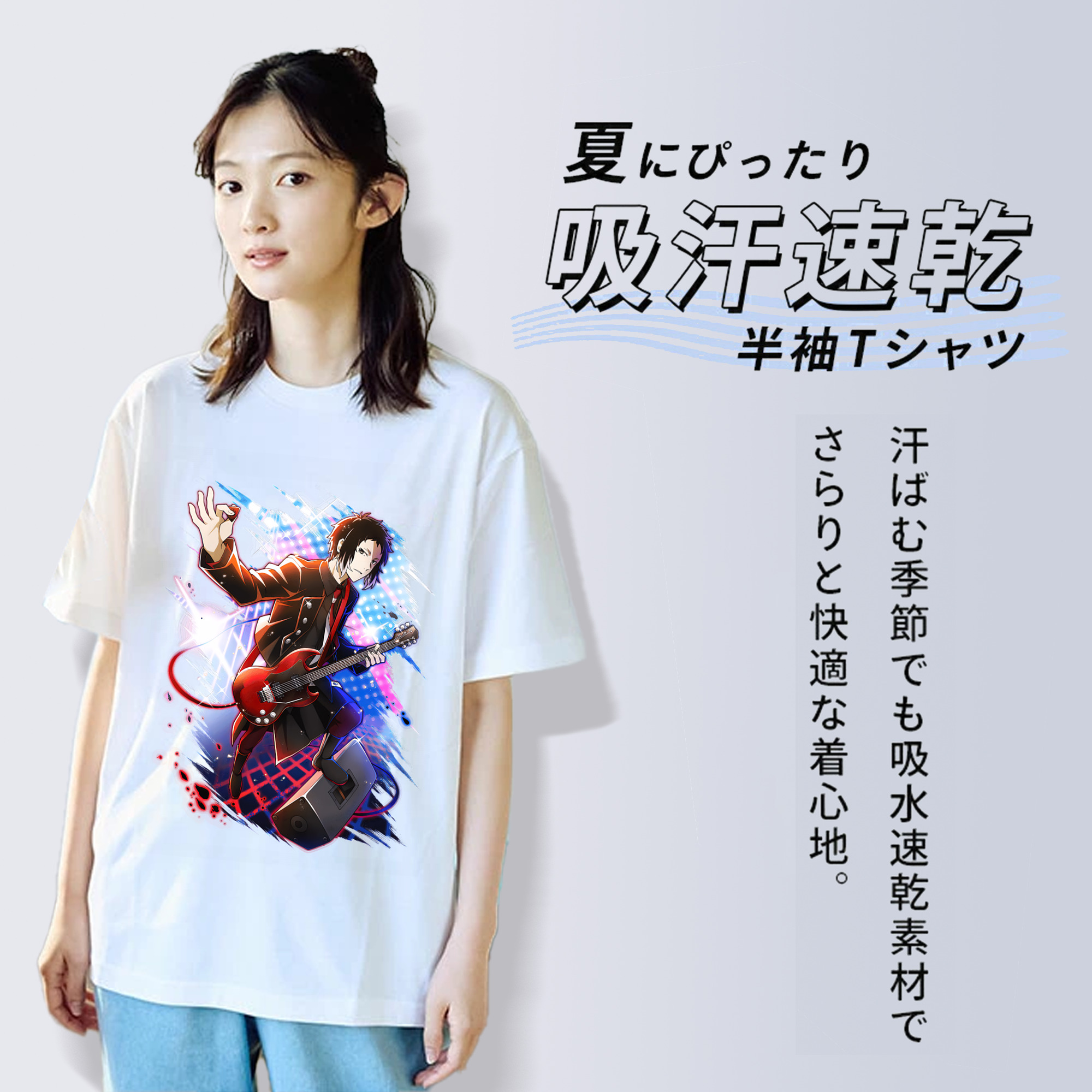 文豪ストレイドッグス Bungo Stray Dogs レディースカジュアルプリントTシャツ（綿100％）