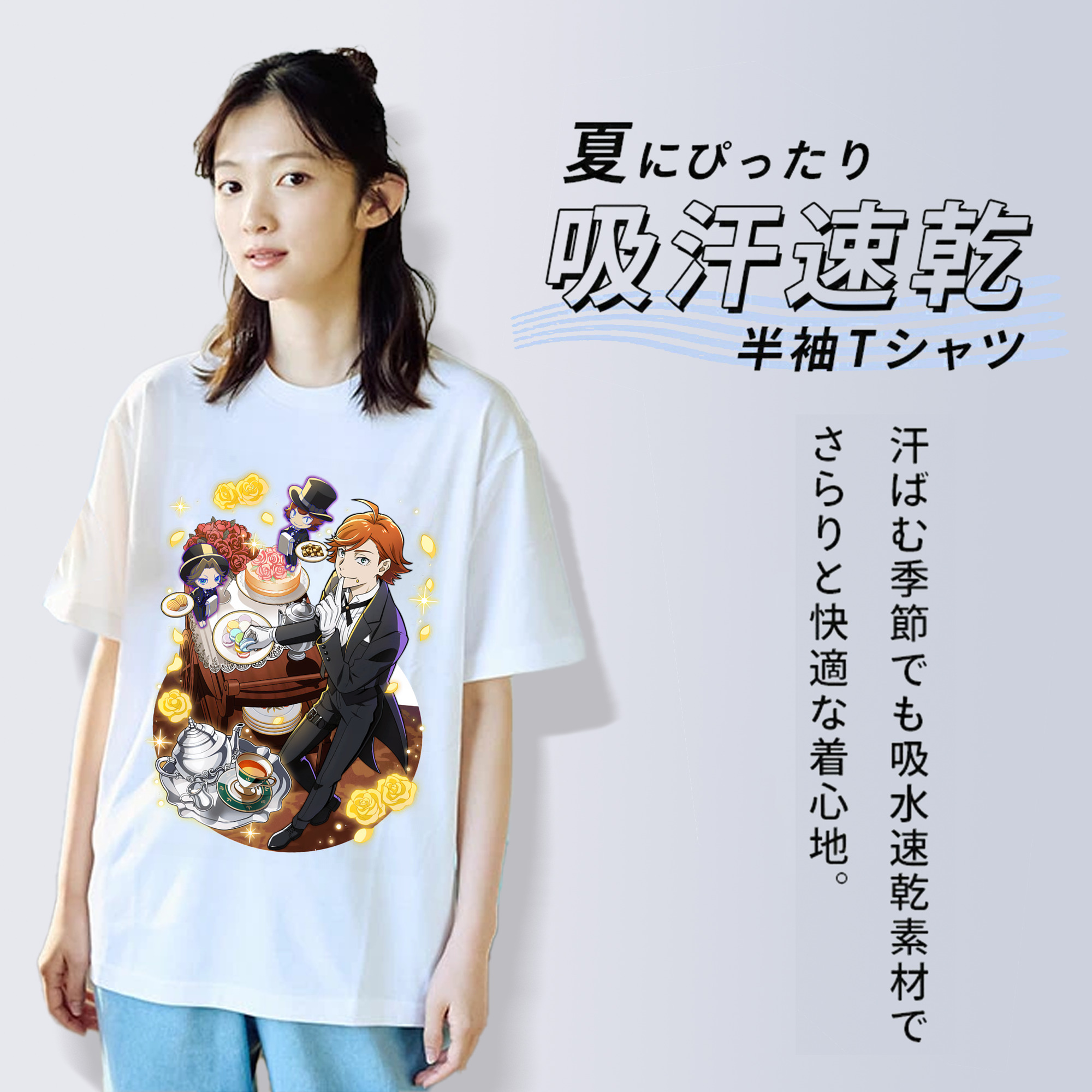 文豪ストレイドッグス Bungo Stray Dogs レディースカジュアルプリントTシャツ（綿100％）