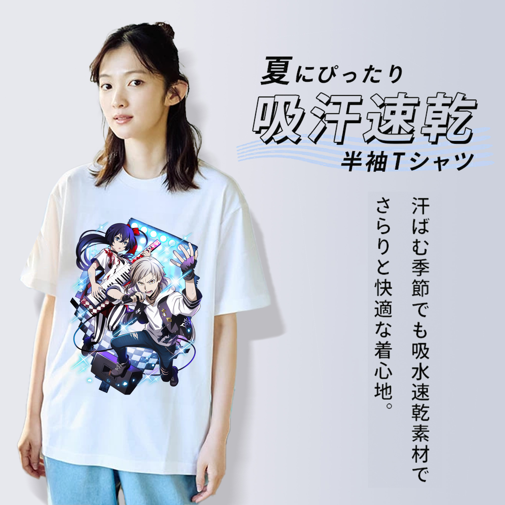 文豪ストレイドッグス Bungo Stray Dogs レディースカジュアルプリントTシャツ（綿100％）