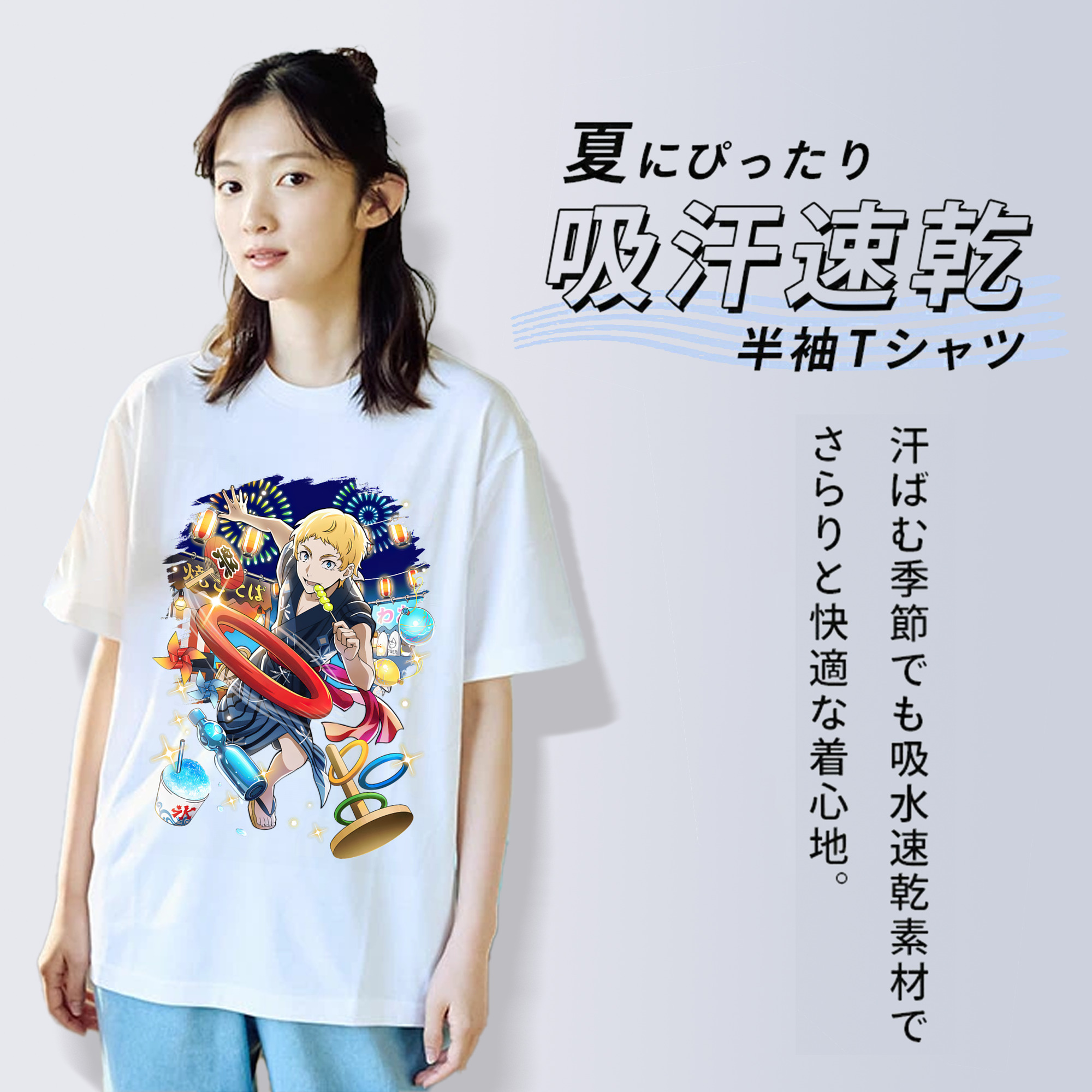 文豪ストレイドッグス Bungo Stray Dogs レディースカジュアルプリントTシャツ（綿100％）