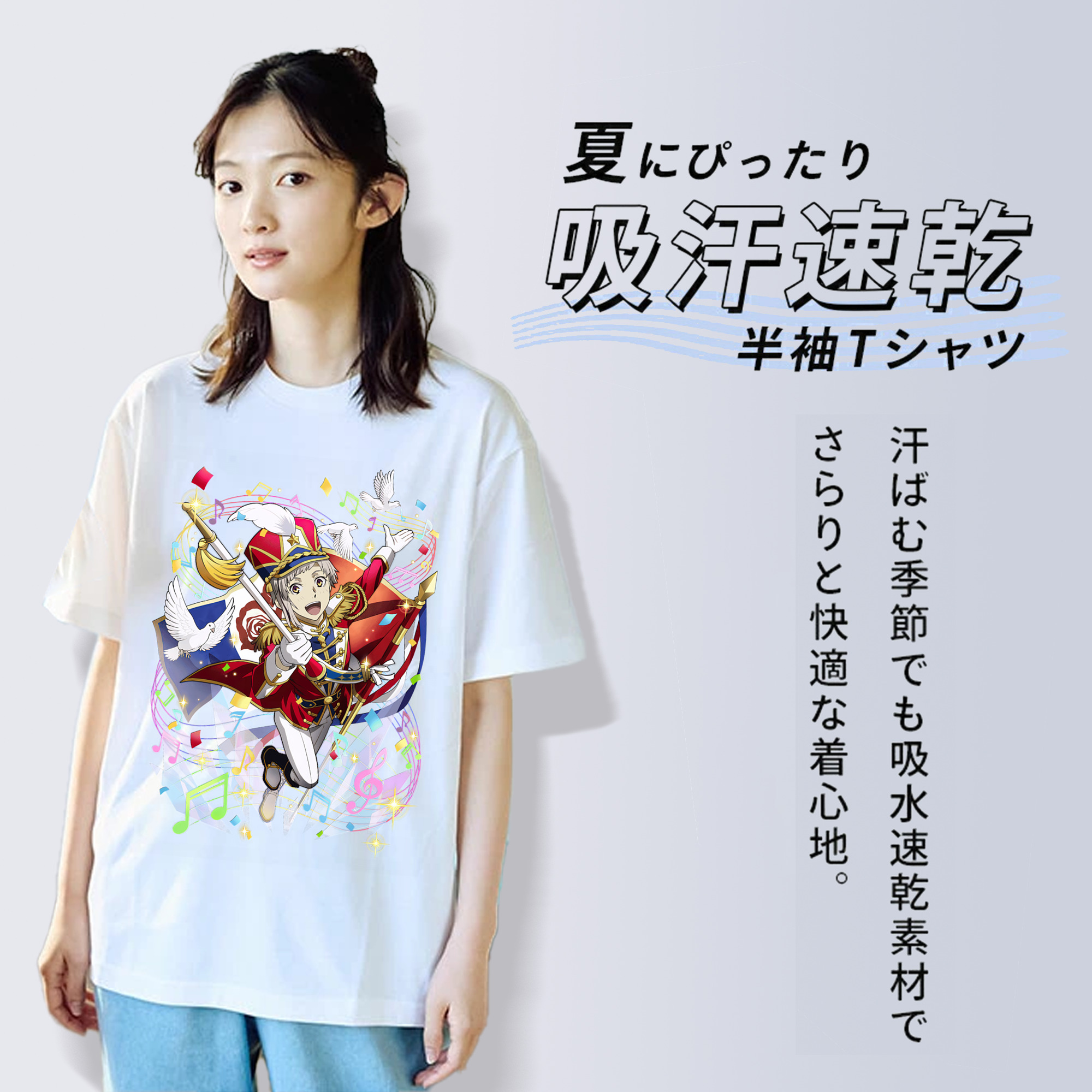 文豪ストレイドッグス Bungo Stray Dogs レディースカジュアルプリントTシャツ（綿100％）