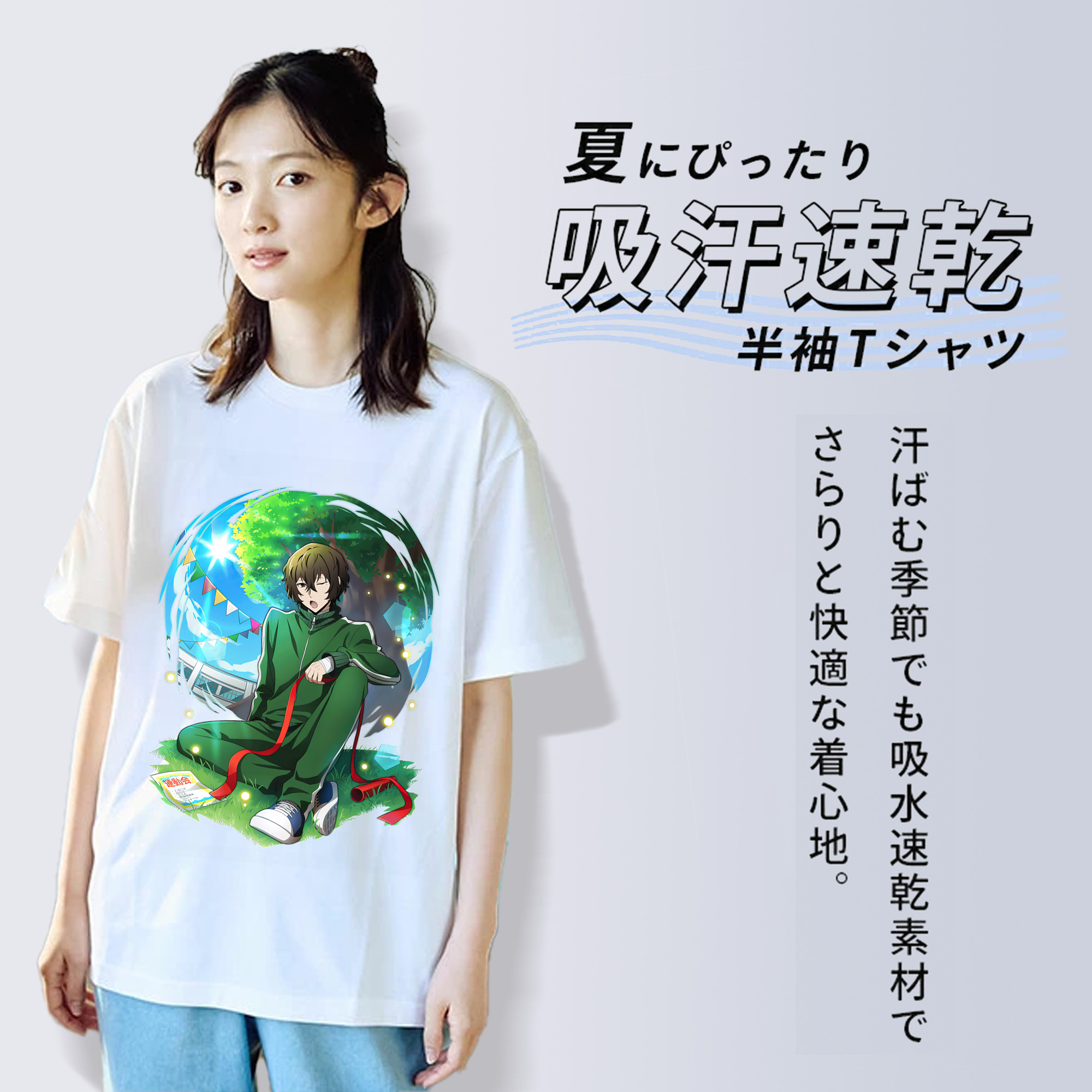 文豪ストレイドッグス Bungo Stray Dogs レディースカジュアルプリントTシャツ（綿100％）
