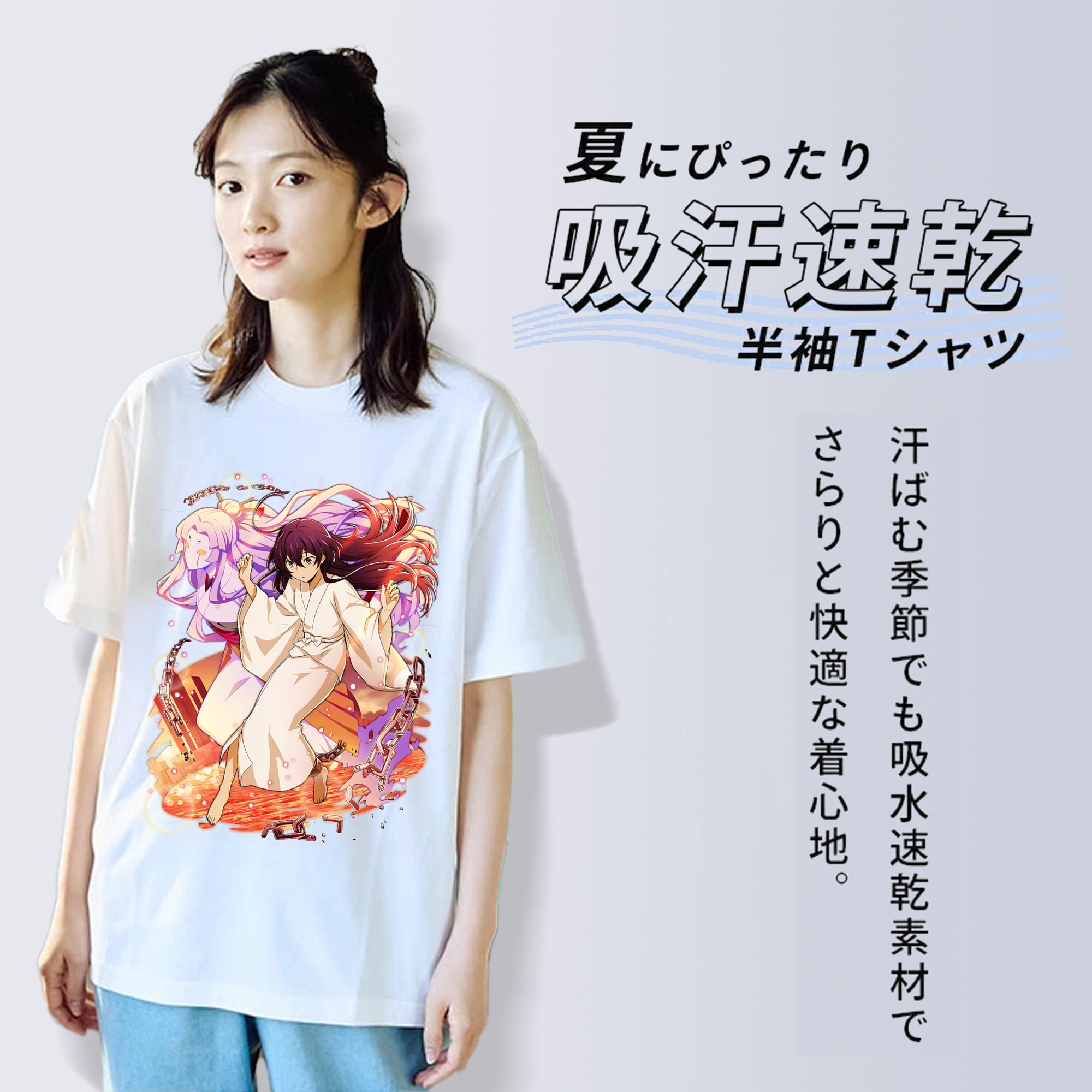 文豪ストレイドッグス Bungo Stray Dogs レディースカジュアルプリントTシャツ（綿100％）