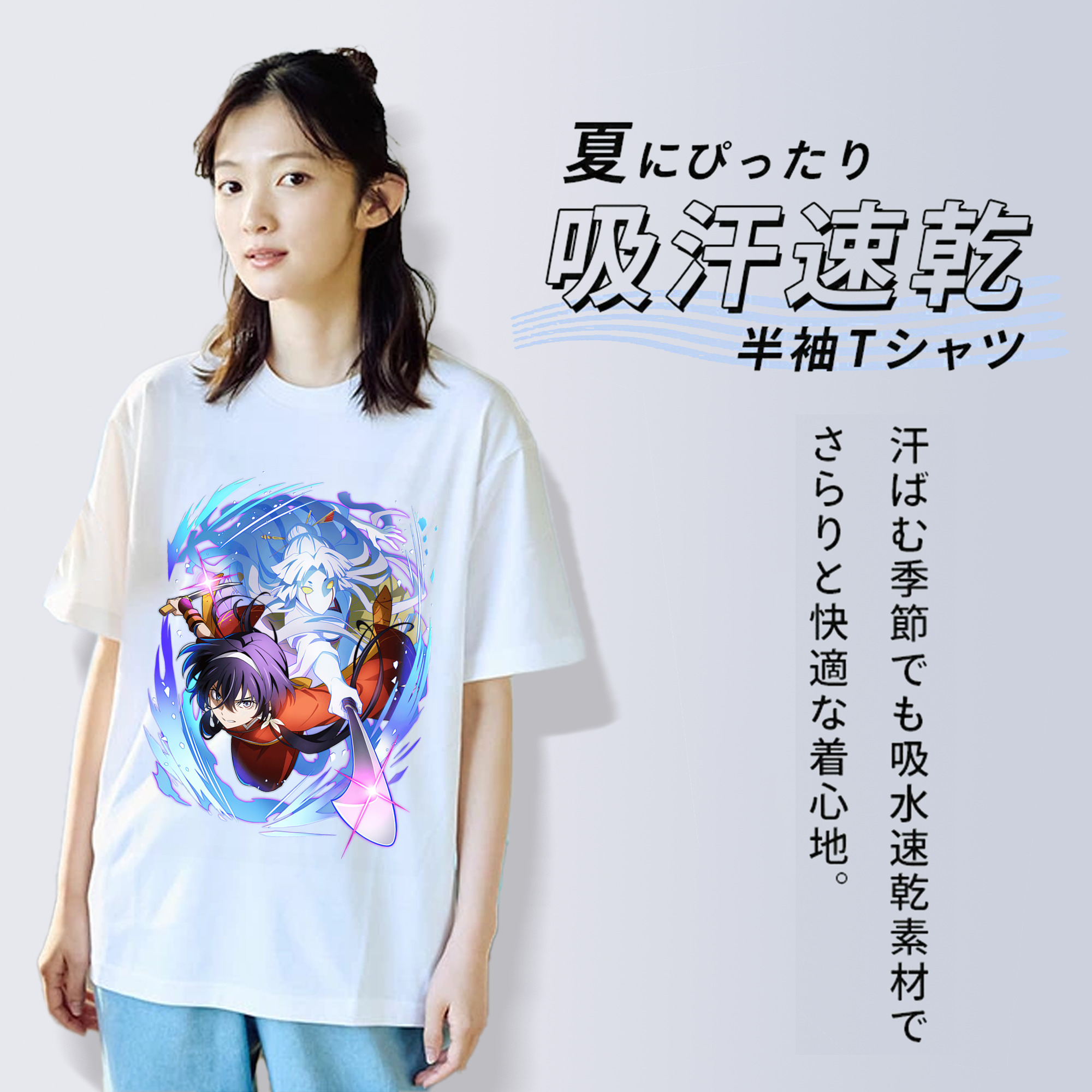 文豪ストレイドッグス Bungo Stray Dogs レディースカジュアルプリントTシャツ（綿100％）