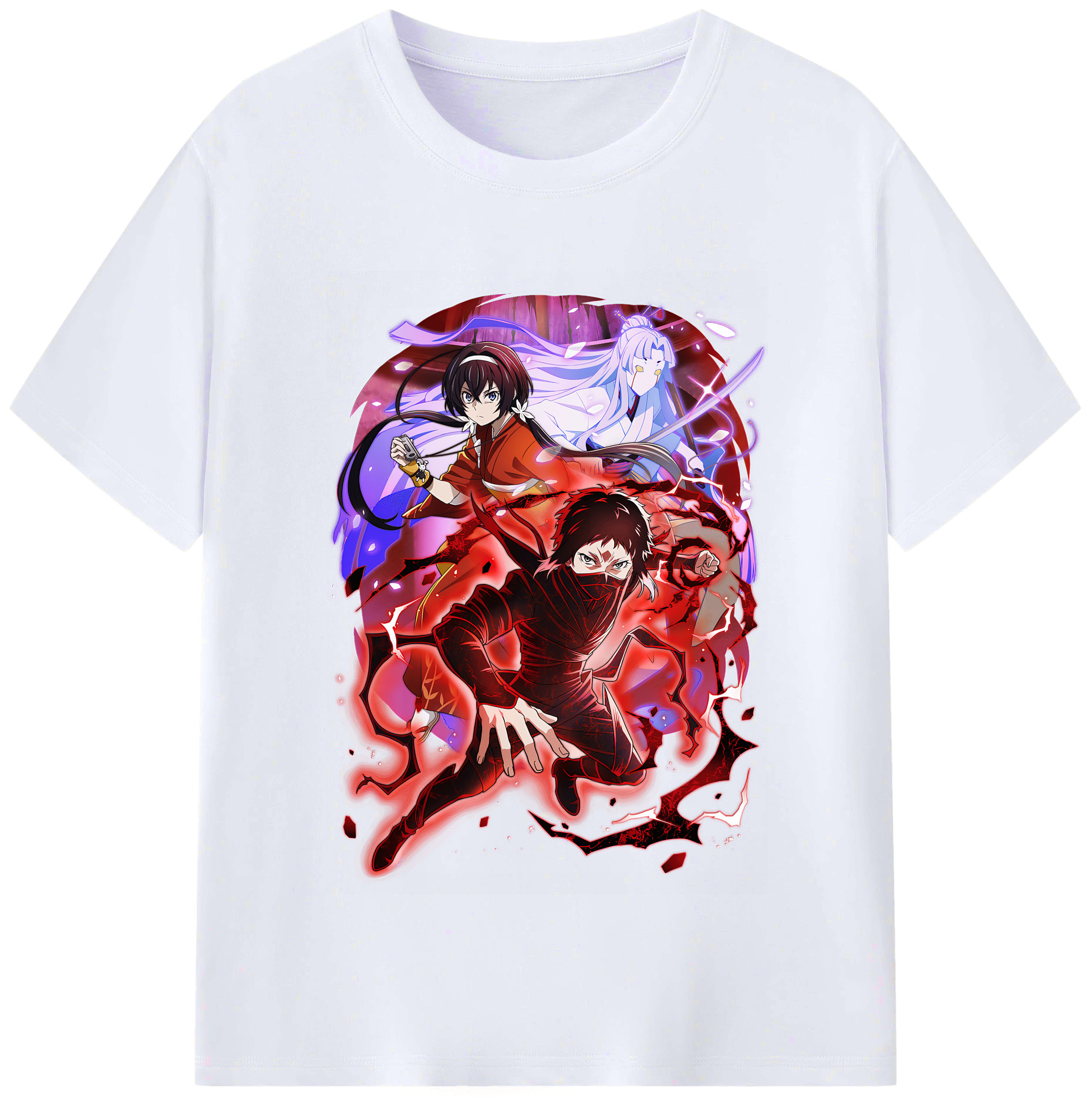 （画像用） 文豪ストレイドッグス Bungo Stray Dogs レディースカジュアルプリントTシャツ（綿100％）