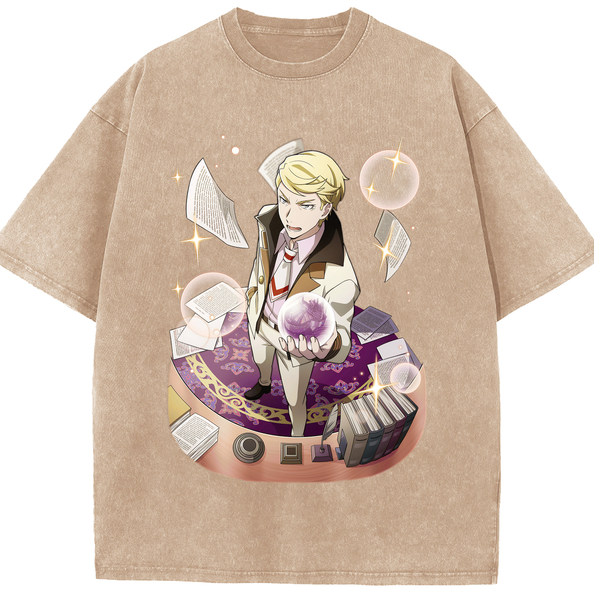 （画像用） 文豪ストレイドッグス Bungo Stray Dogs 綿100% ヴィンテージ風 半袖Tシャツ（フロントプリント）
