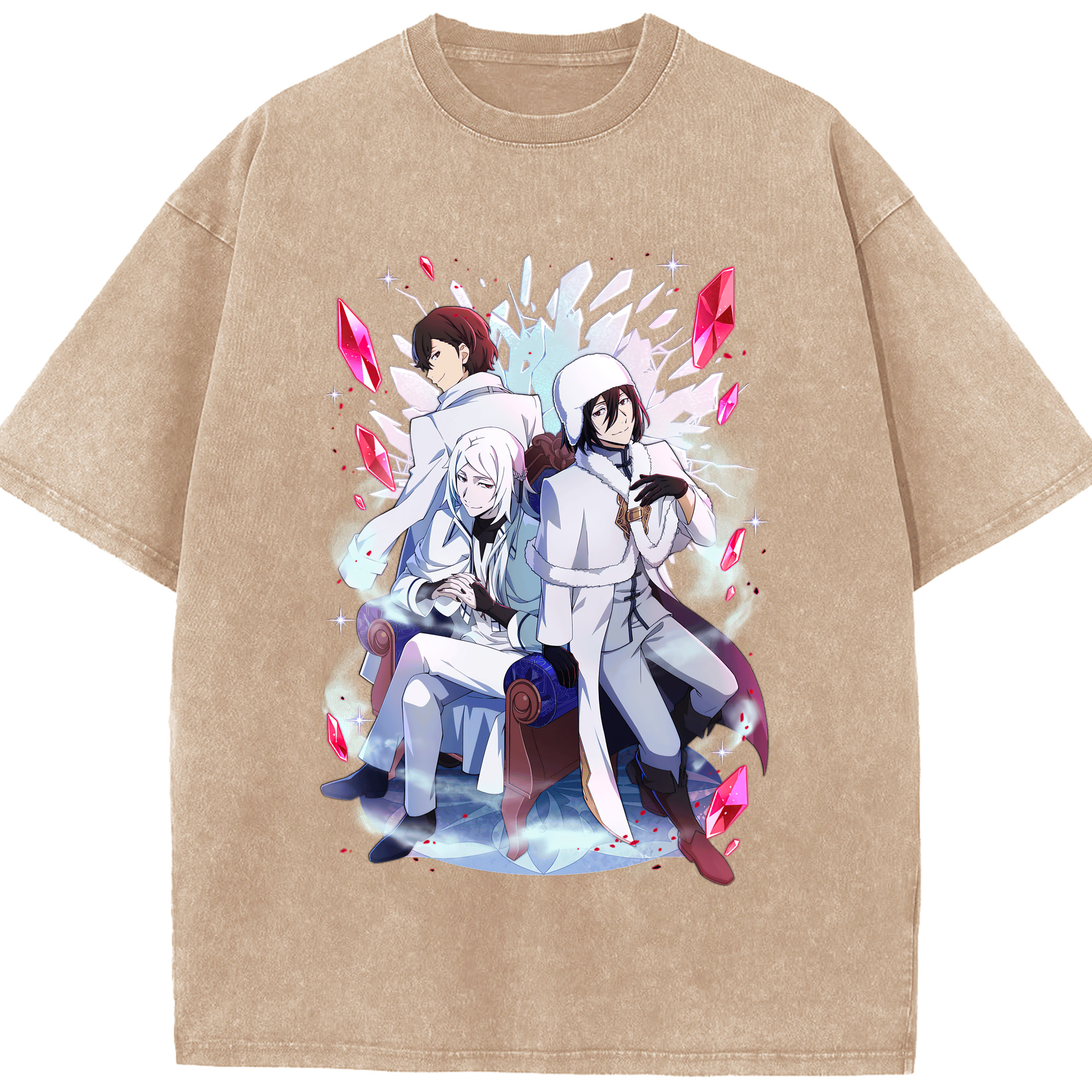 （画像用） 文豪ストレイドッグス Bungo Stray Dogs 綿100% ヴィンテージ風 半袖Tシャツ（フロントプリント）