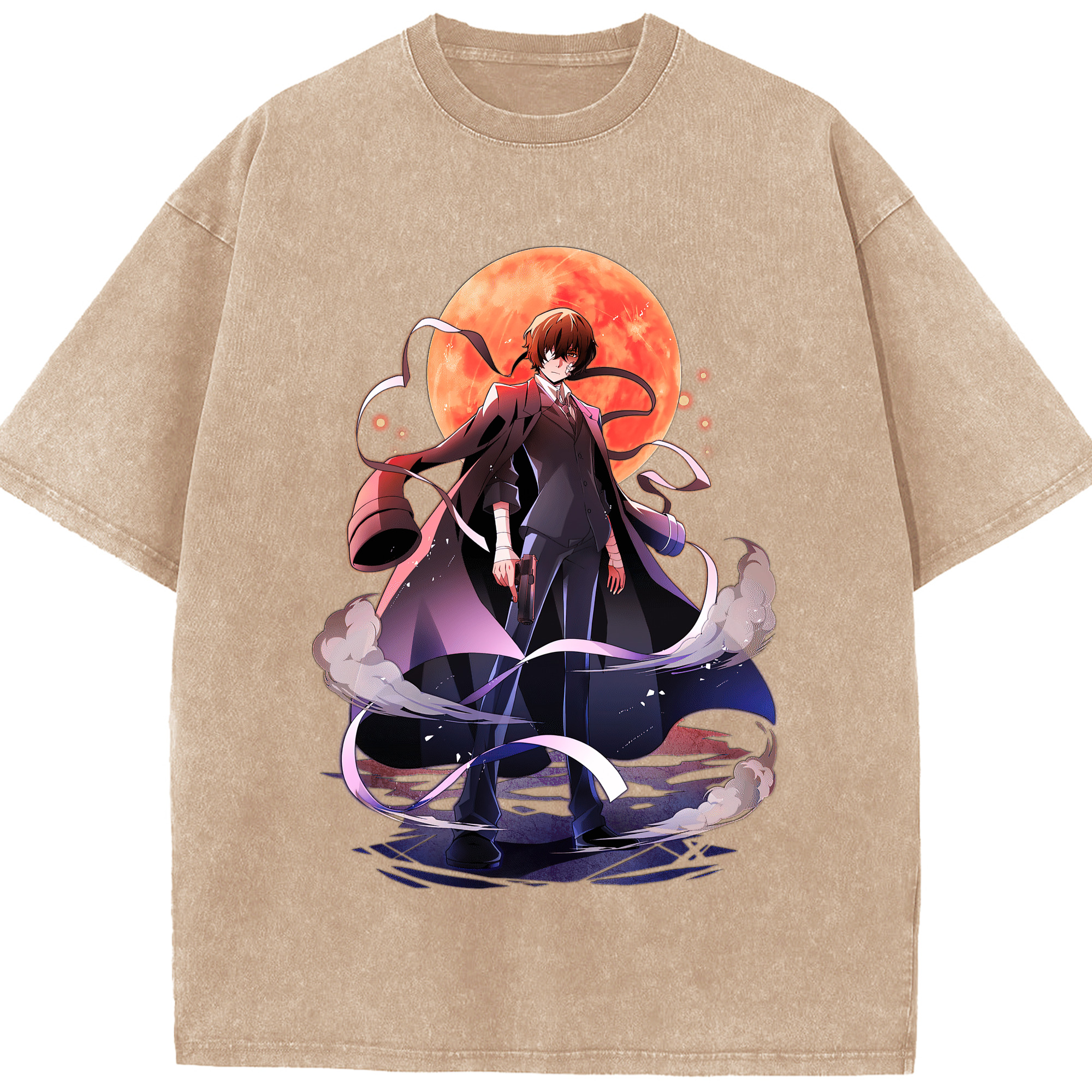 （画像用） 文豪ストレイドッグス Bungo Stray Dogs 綿100% ヴィンテージ風 半袖Tシャツ（フロントプリント）