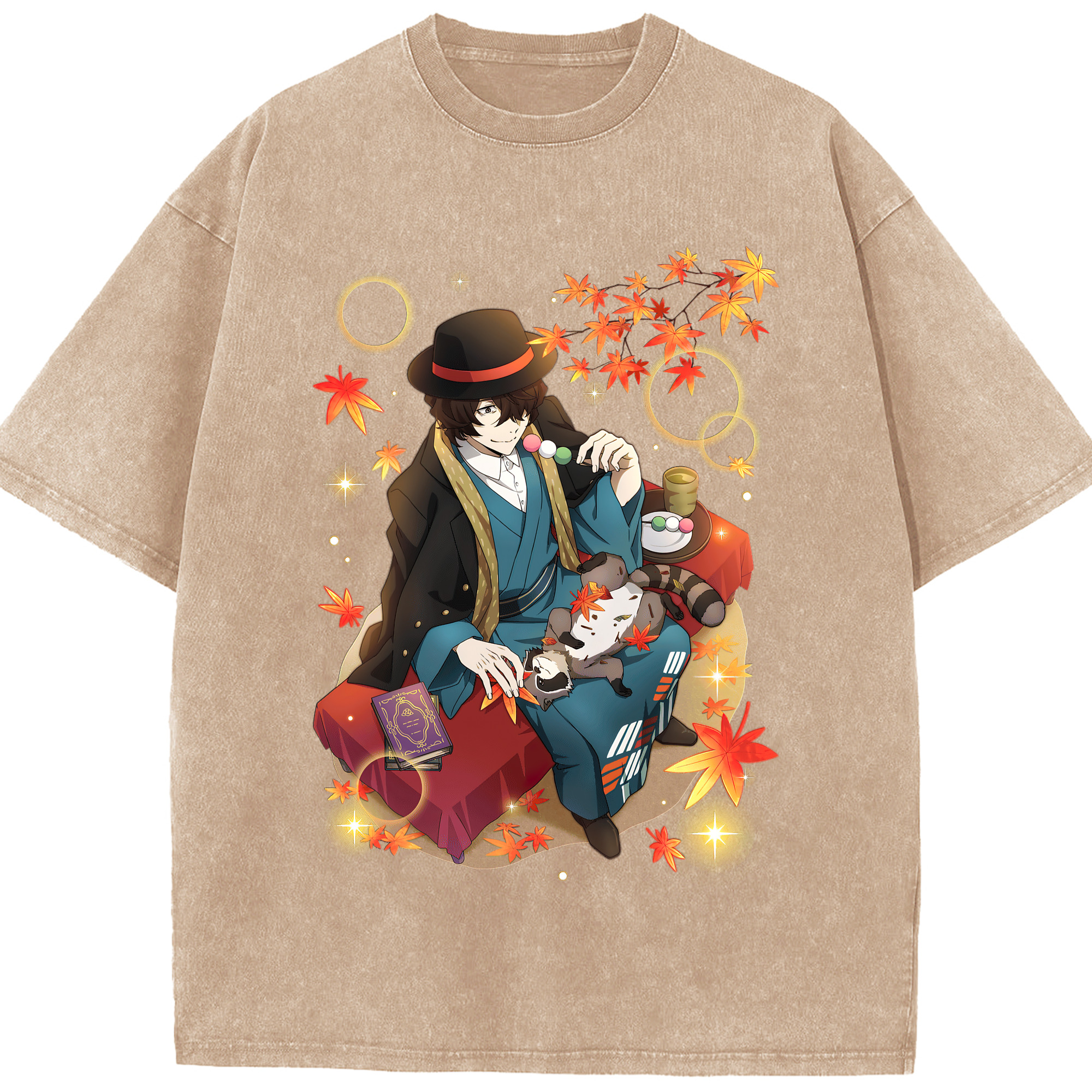 （画像用） 文豪ストレイドッグス Bungo Stray Dogs 綿100% ヴィンテージ風 半袖Tシャツ（フロントプリント）