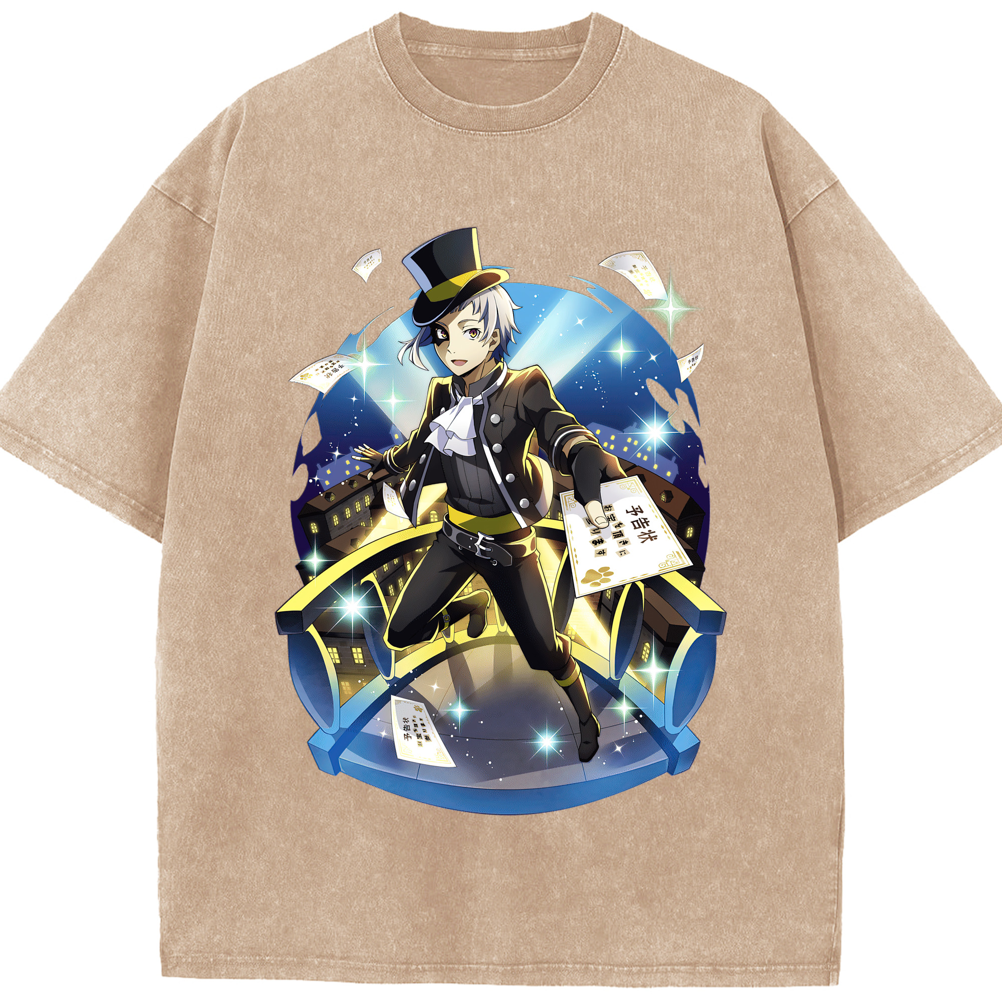 （画像用） 文豪ストレイドッグス Bungo Stray Dogs 綿100% ヴィンテージ風 半袖Tシャツ（フロントプリント）