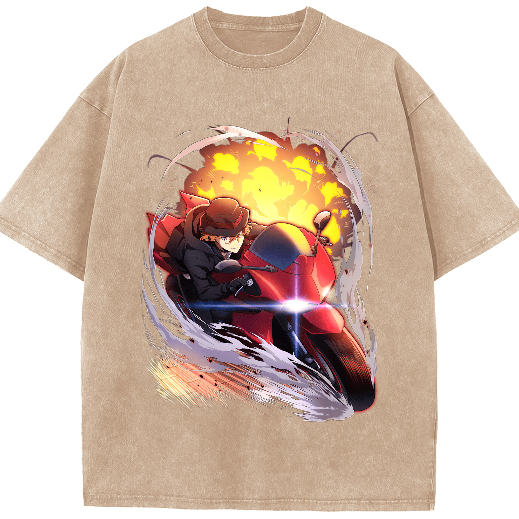 （画像用） 文豪ストレイドッグス Bungo Stray Dogs 綿100% ヴィンテージ風 半袖Tシャツ（フロントプリント）