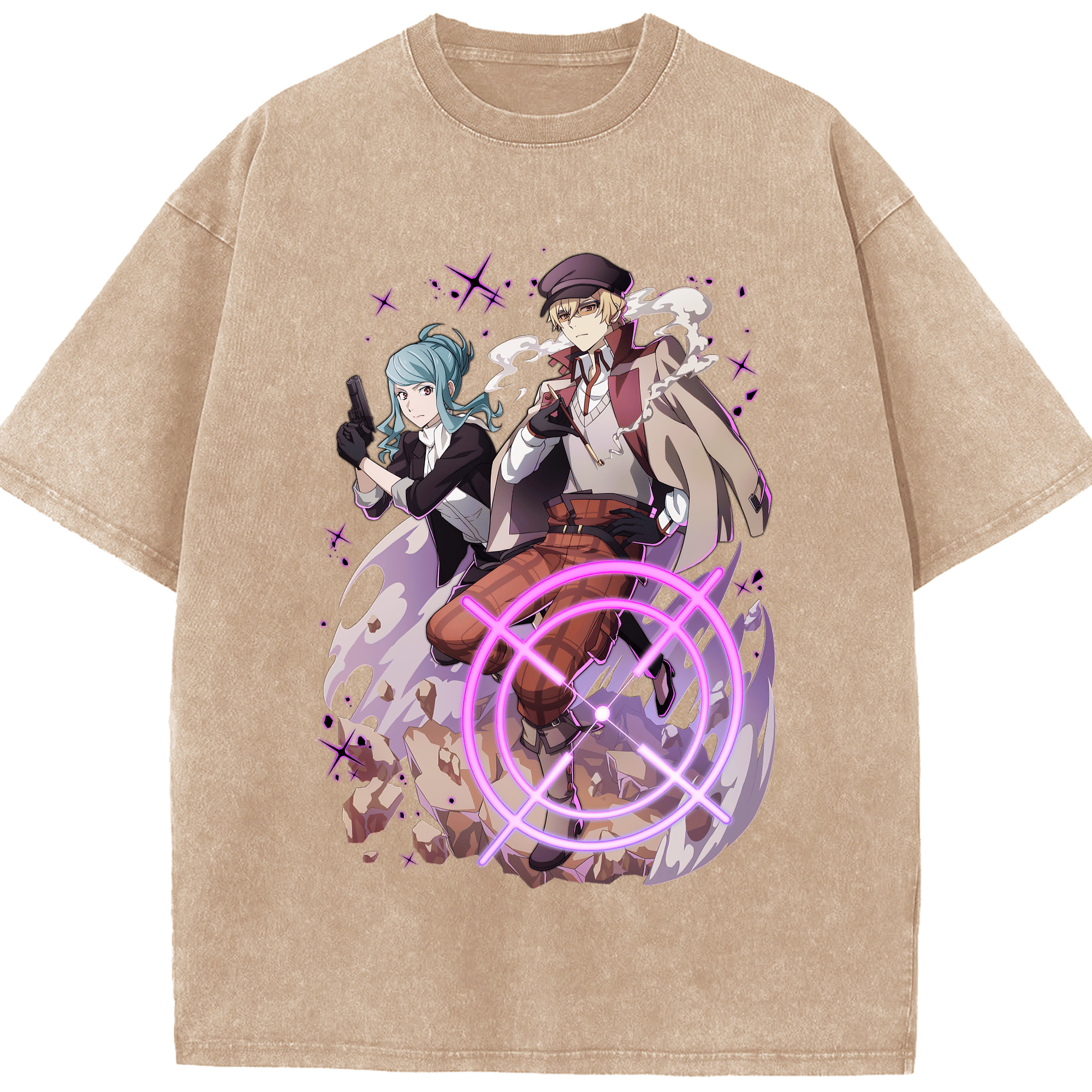 （画像用） 文豪ストレイドッグス Bungo Stray Dogs 綿100% ヴィンテージ風 半袖Tシャツ（フロントプリント）