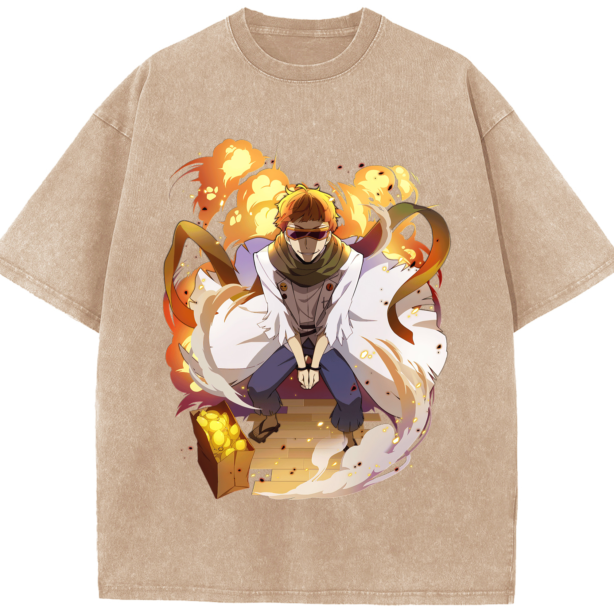 （画像用） 文豪ストレイドッグス Bungo Stray Dogs 綿100% ヴィンテージ風 半袖Tシャツ（フロントプリント）