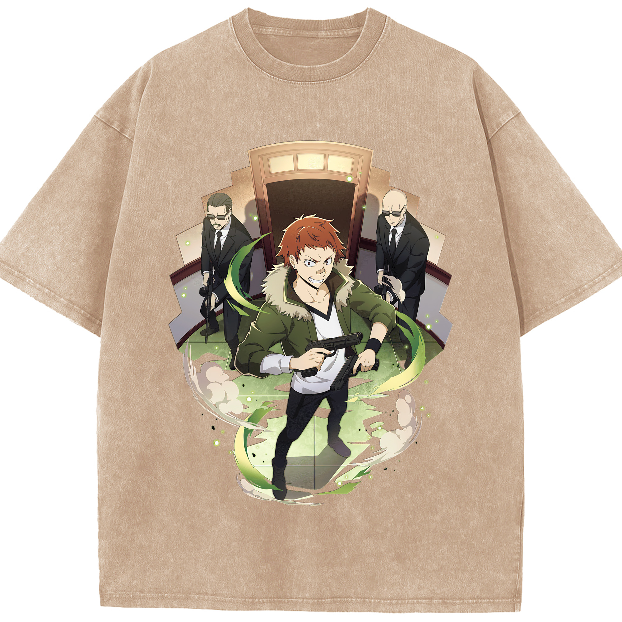 （画像用） 文豪ストレイドッグス Bungo Stray Dogs 綿100% ヴィンテージ風 半袖Tシャツ（フロントプリント）
