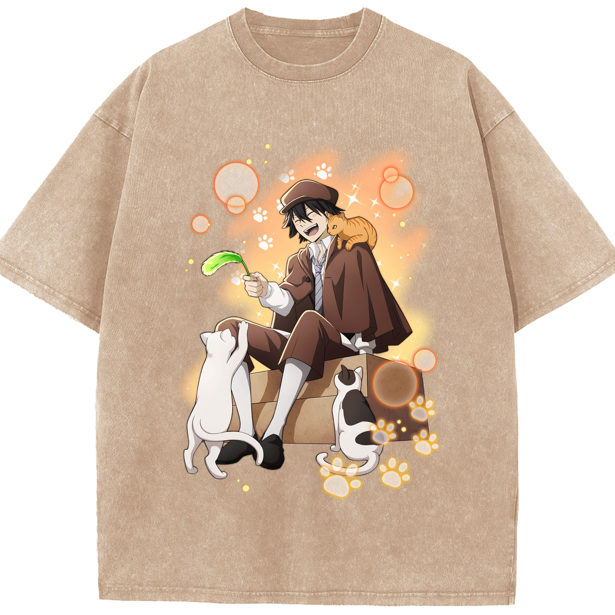 （画像用） 文豪ストレイドッグス Bungo Stray Dogs 綿100% ヴィンテージ風 半袖Tシャツ（フロントプリント）