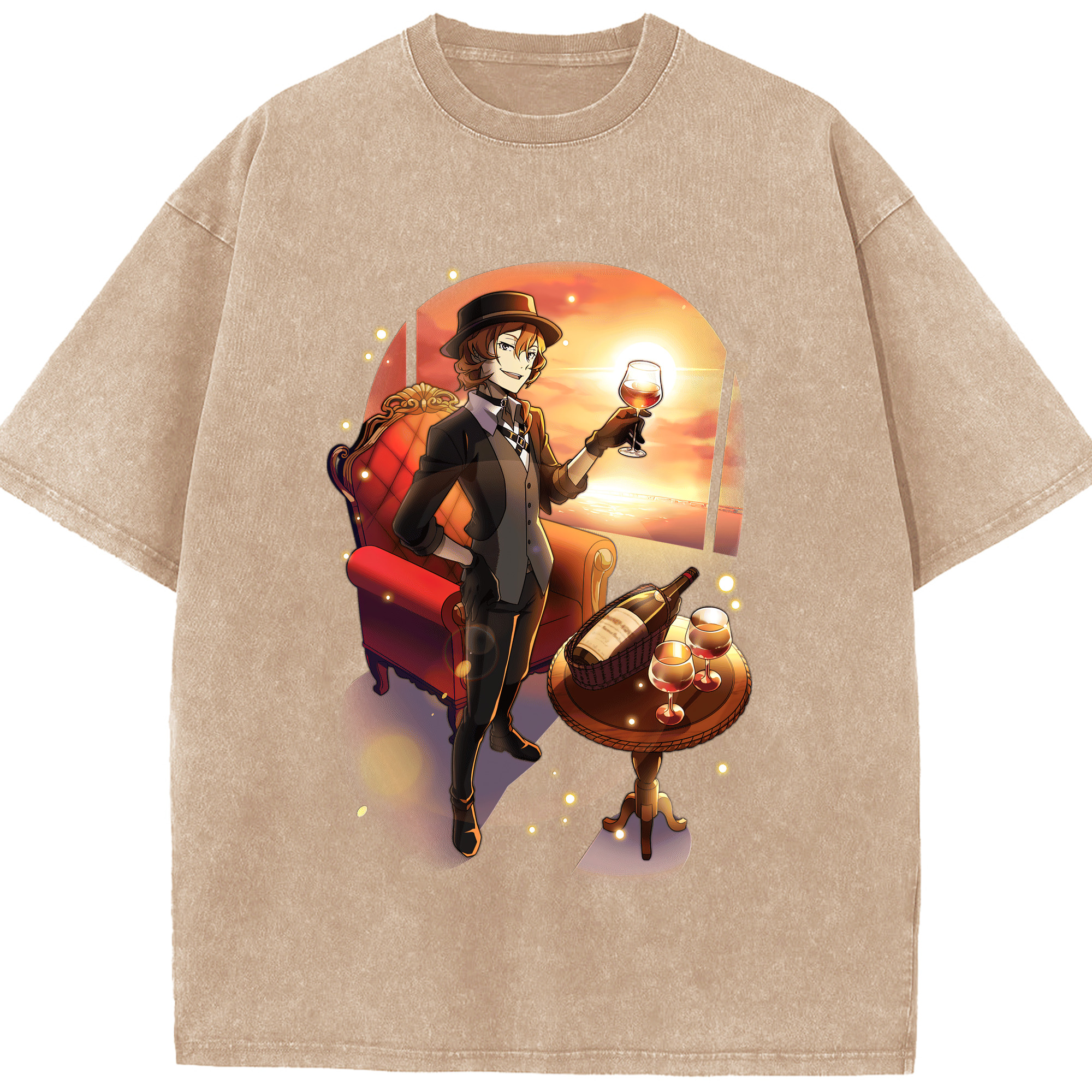 （画像用） 文豪ストレイドッグス Bungo Stray Dogs 綿100% ヴィンテージ風 半袖Tシャツ（フロントプリント）