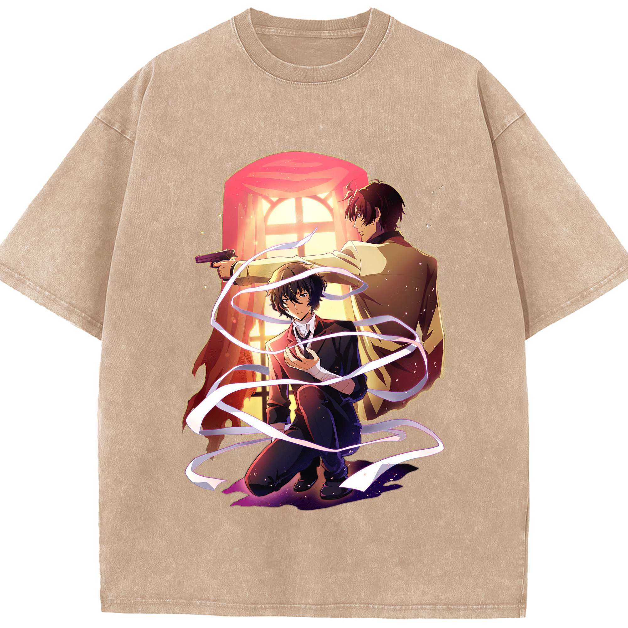 （画像用） 文豪ストレイドッグス Bungo Stray Dogs 綿100% ヴィンテージ風 半袖Tシャツ（フロントプリント）