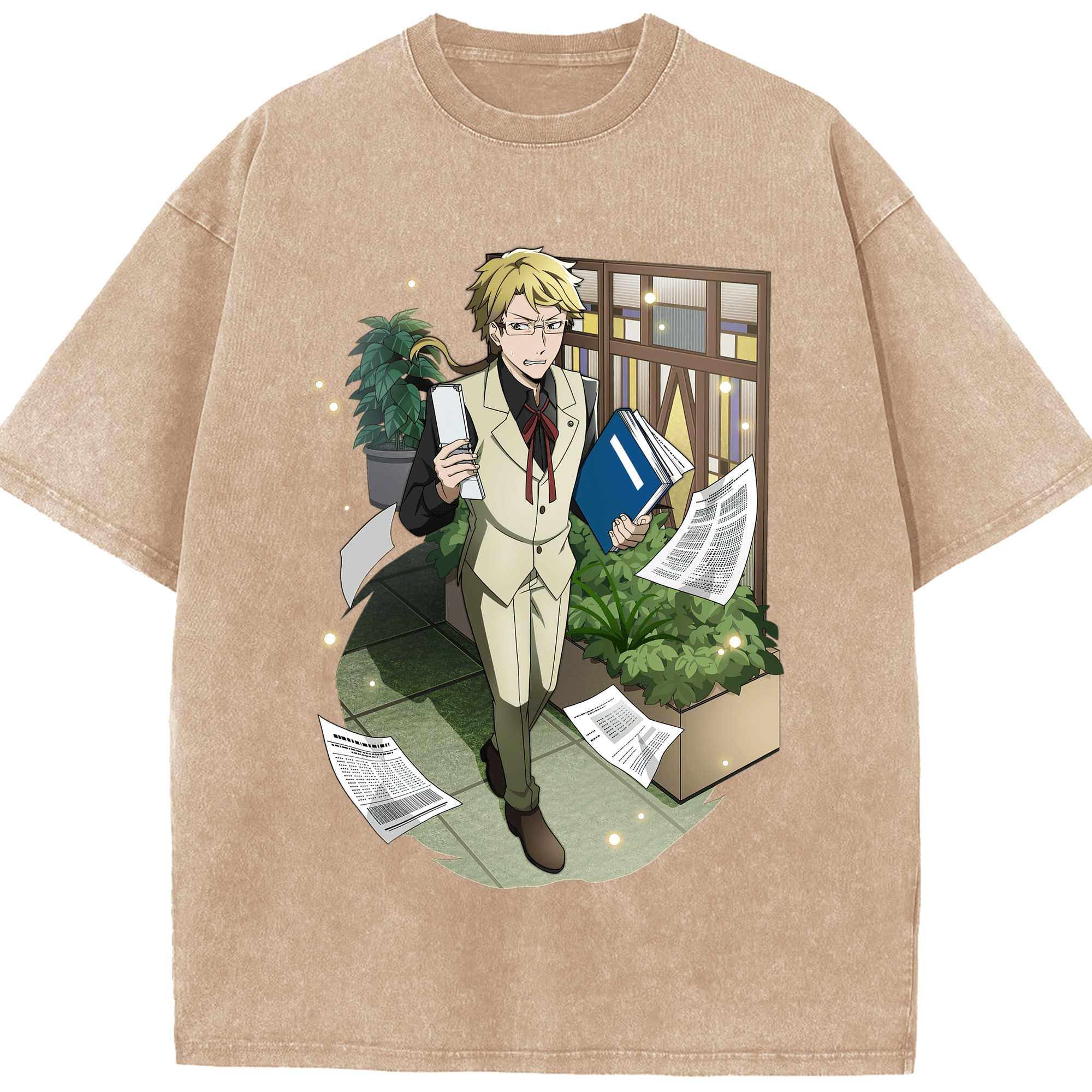 （画像用） 文豪ストレイドッグス Bungo Stray Dogs 綿100% ヴィンテージ風 半袖Tシャツ（フロントプリント）