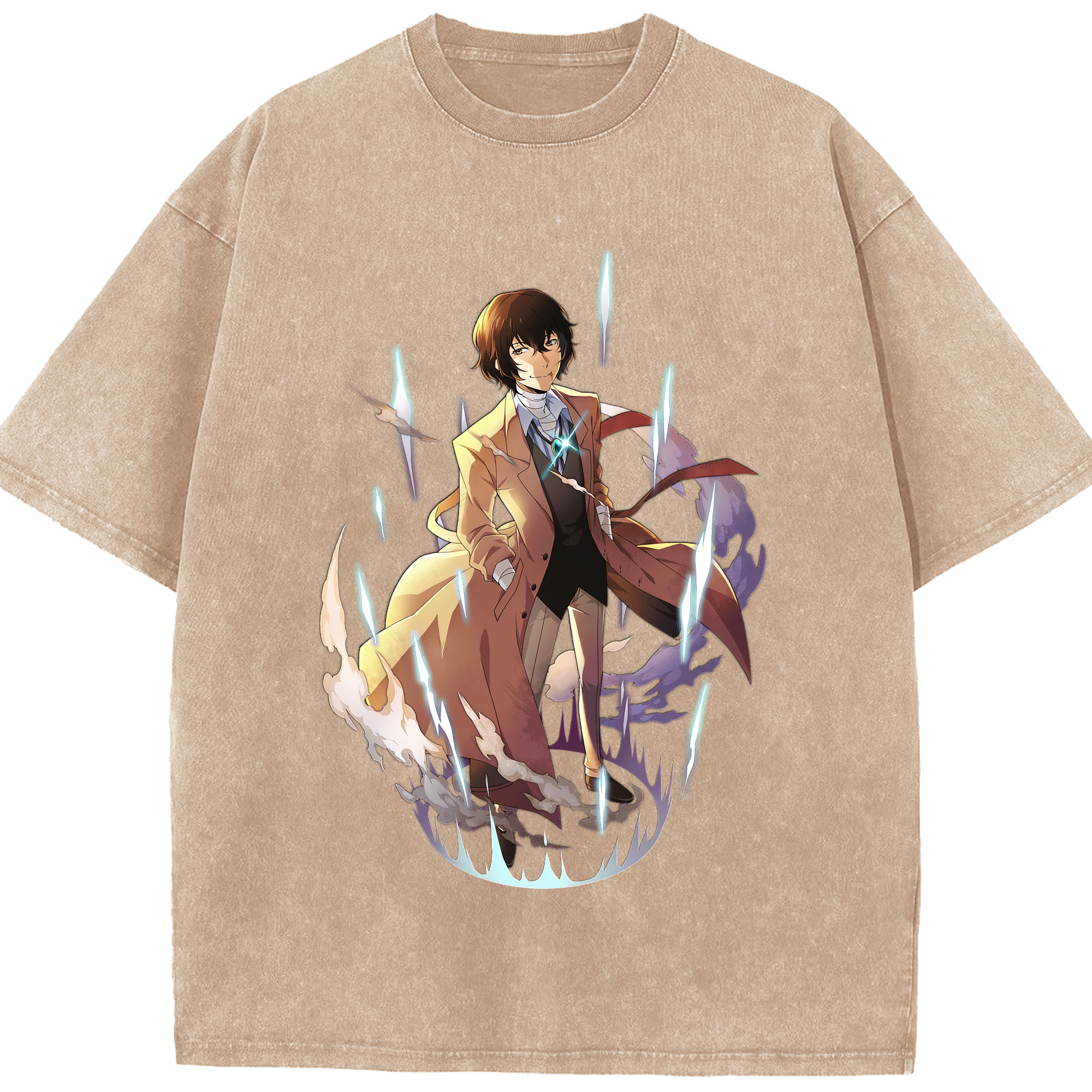 （画像用） 文豪ストレイドッグス Bungo Stray Dogs 綿100% ヴィンテージ風 半袖Tシャツ（フロントプリント）
