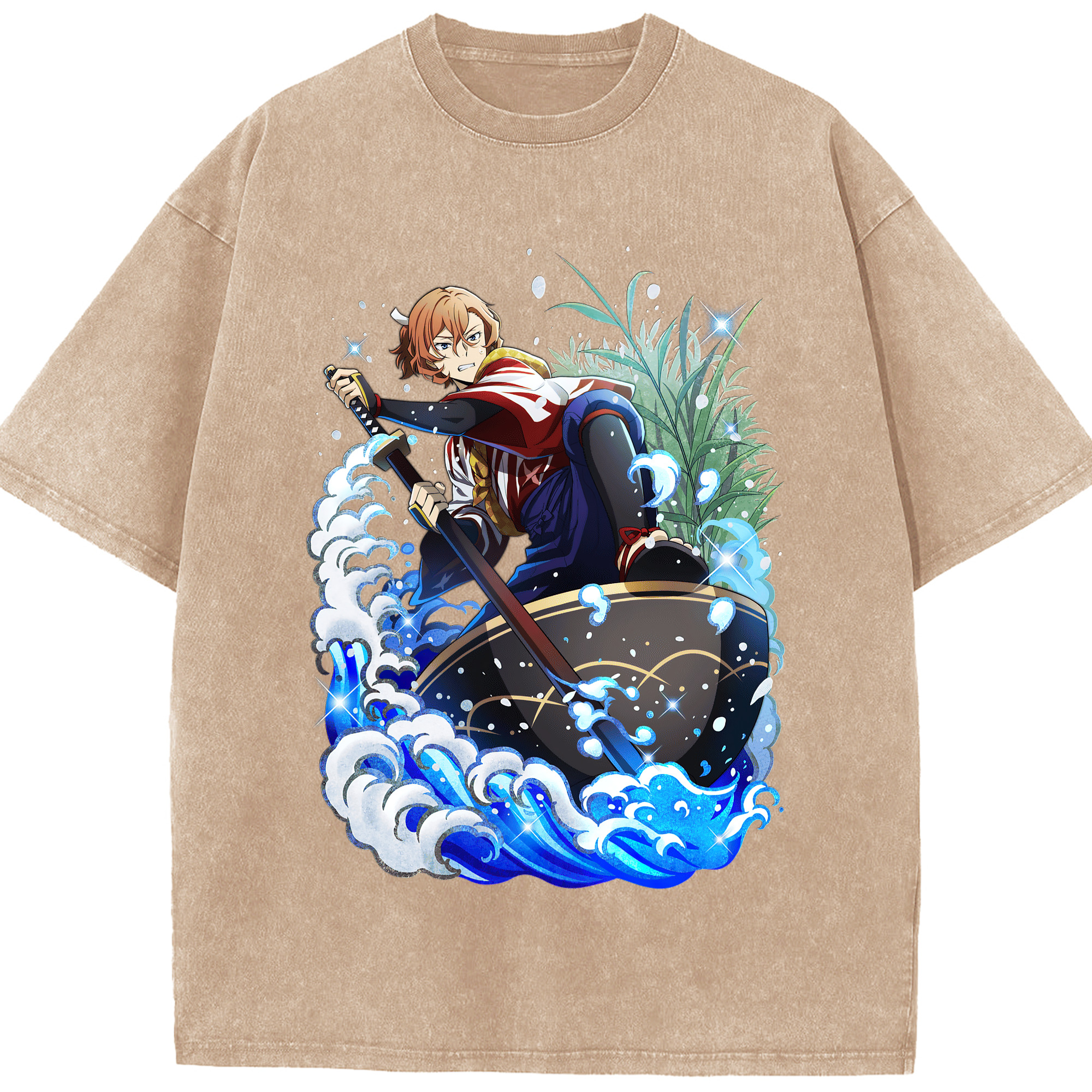 （画像用） 文豪ストレイドッグス Bungo Stray Dogs 綿100% ヴィンテージ風 半袖Tシャツ（フロントプリント）