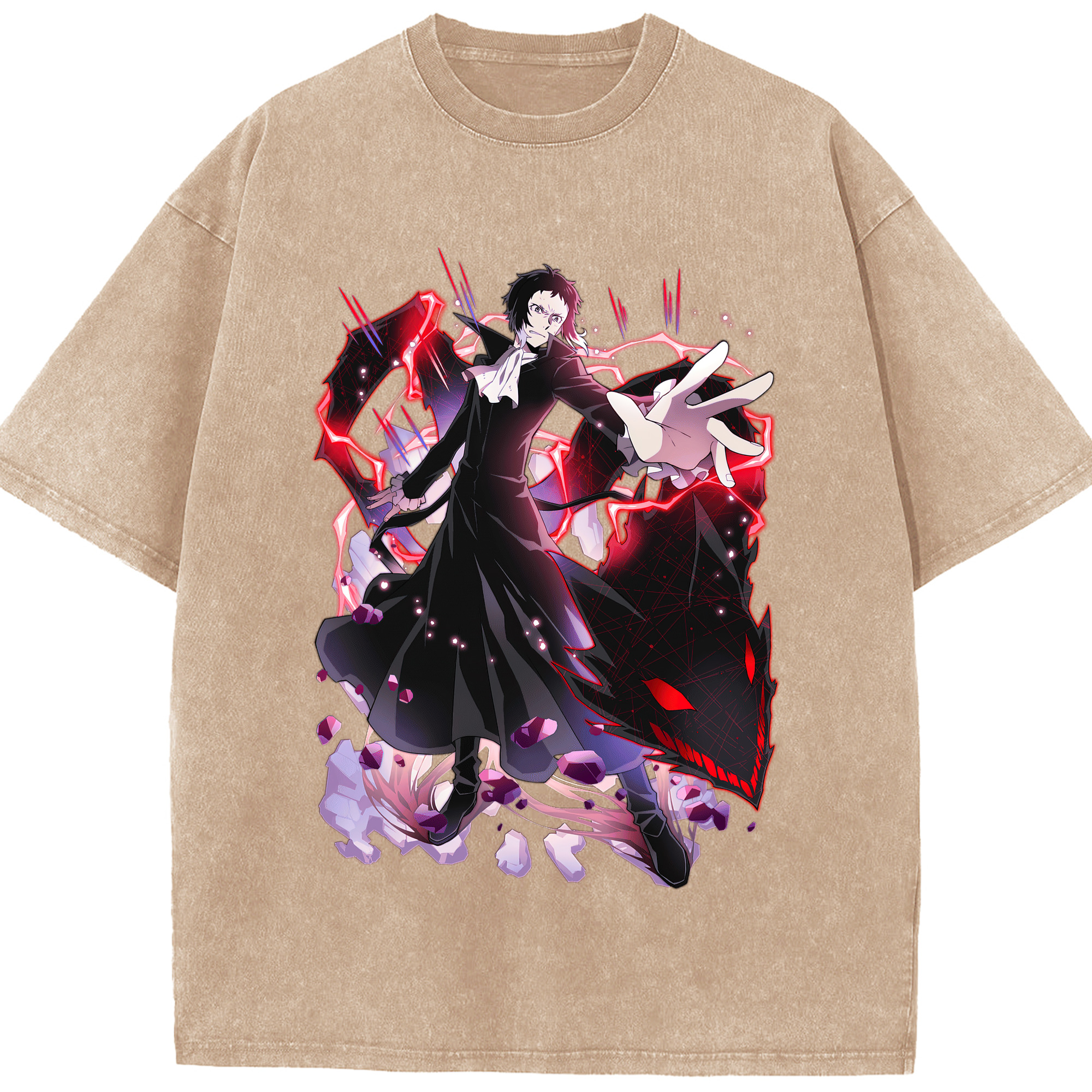 （画像用） 文豪ストレイドッグス Bungo Stray Dogs 綿100% ヴィンテージ風 半袖Tシャツ（フロントプリント）